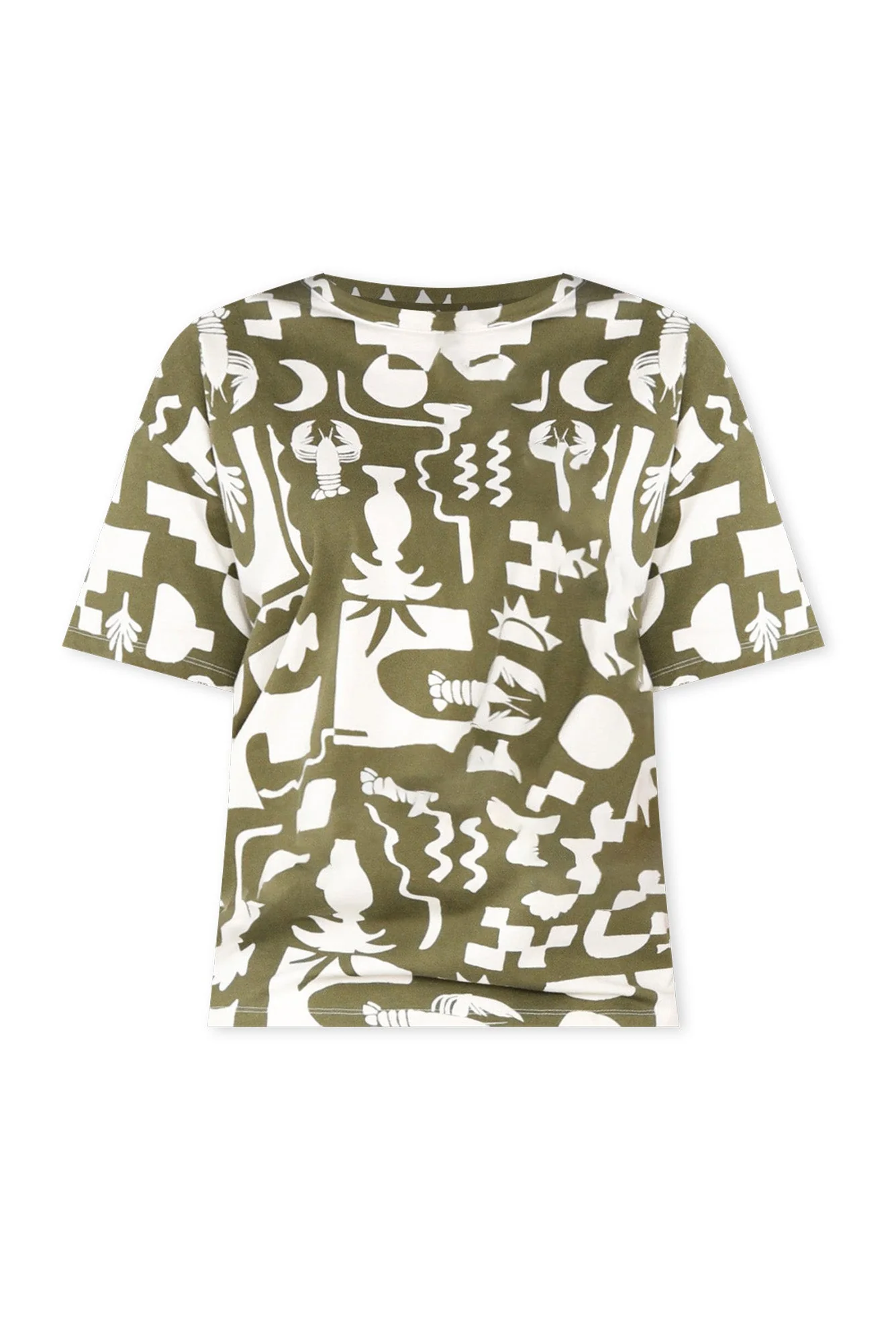 Postcard Khaki Coastal Cotton Top