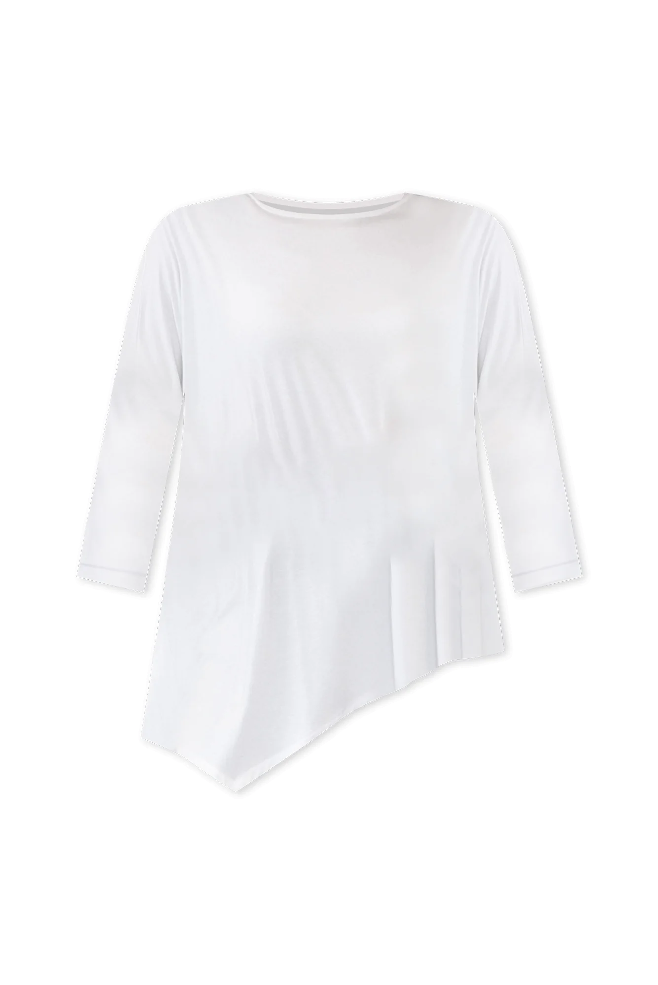 Susie White Asymmetrical Bamboo Top