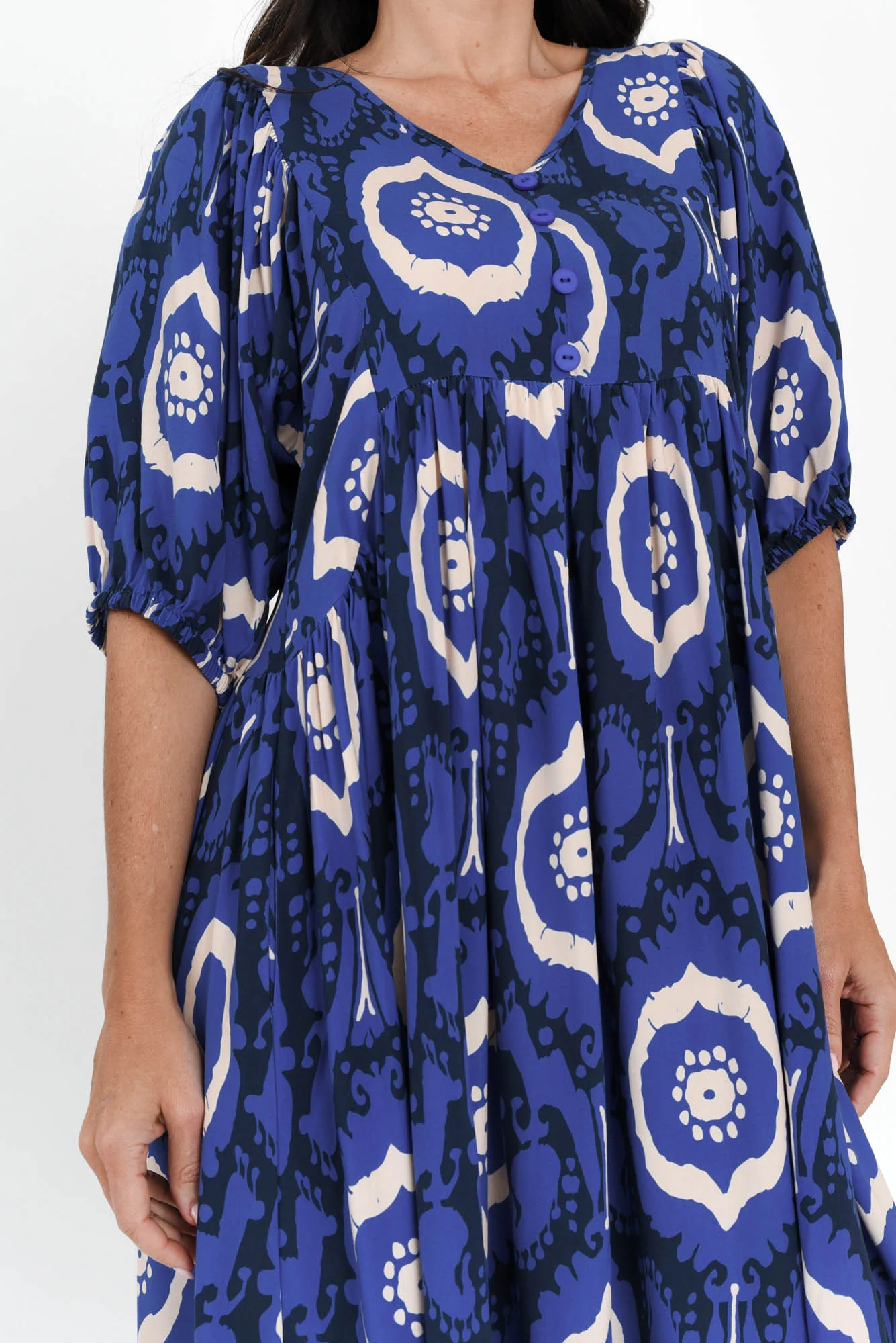 Pansy Blue Paisley Pocket Dress