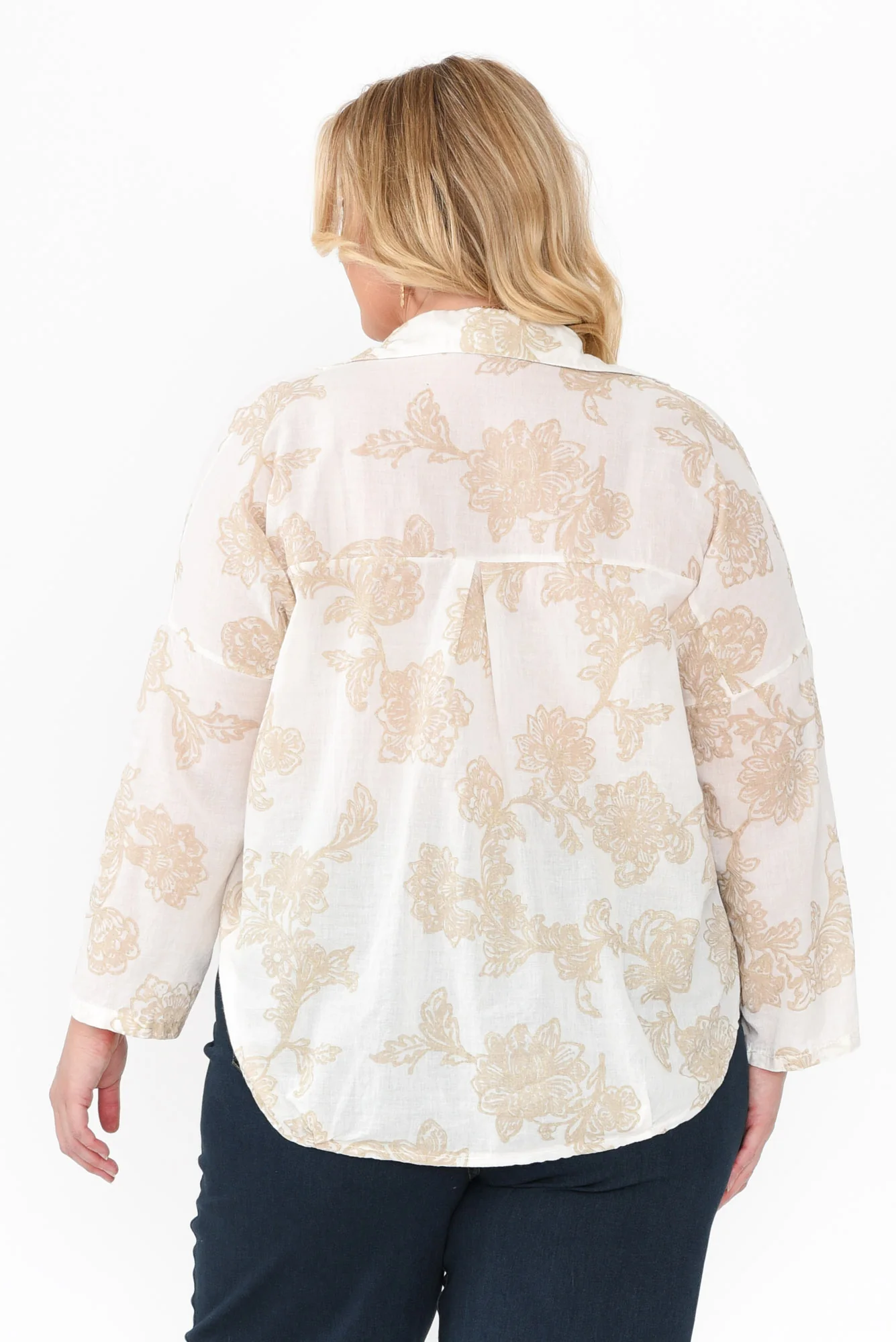 Philly Cream Floral Cotton Top