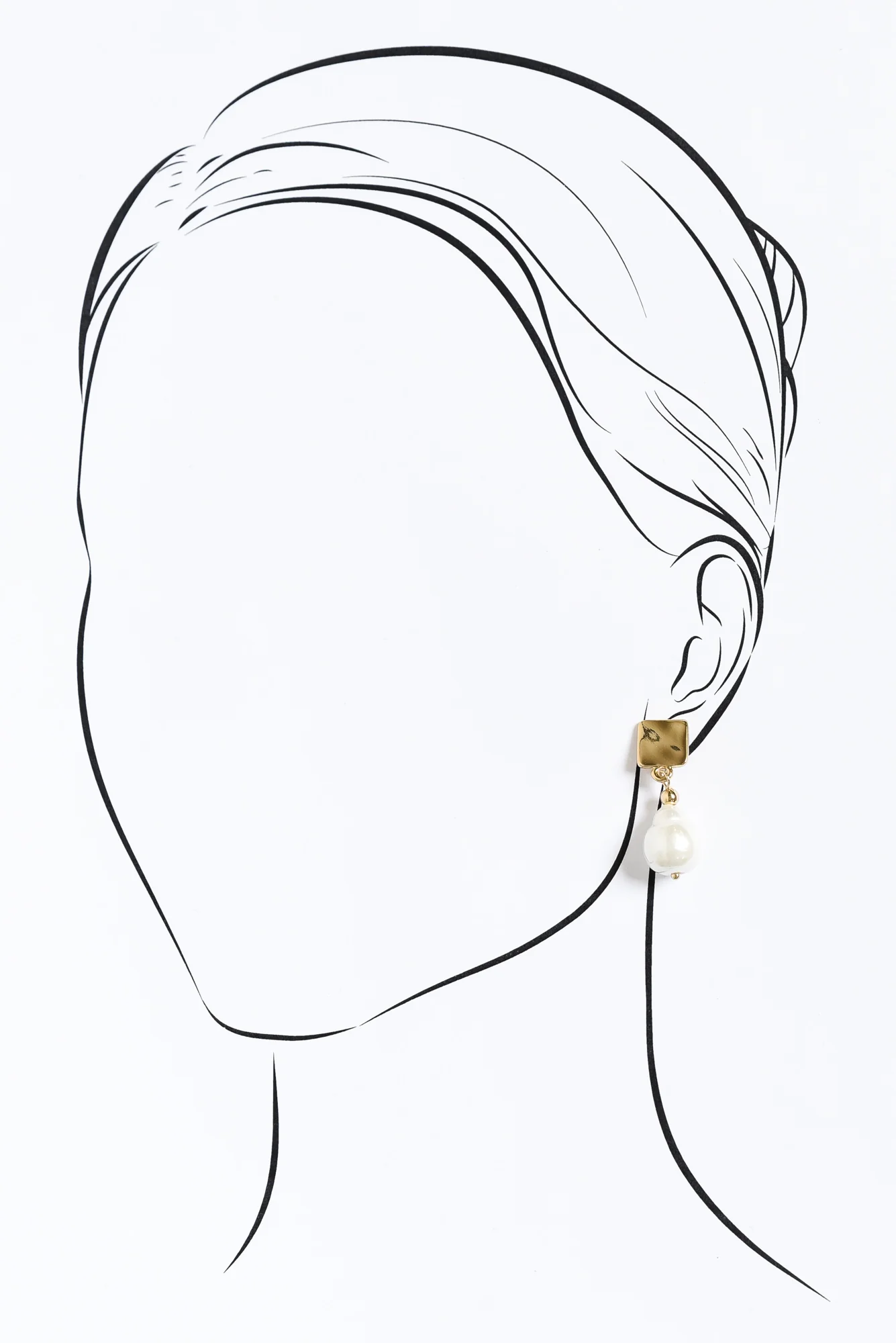 Gable Gold Pearl Pendant Earrings