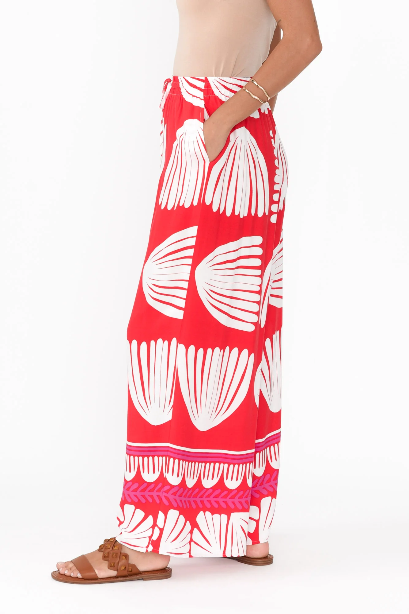 Olinda Red Shell Drawstring Pants