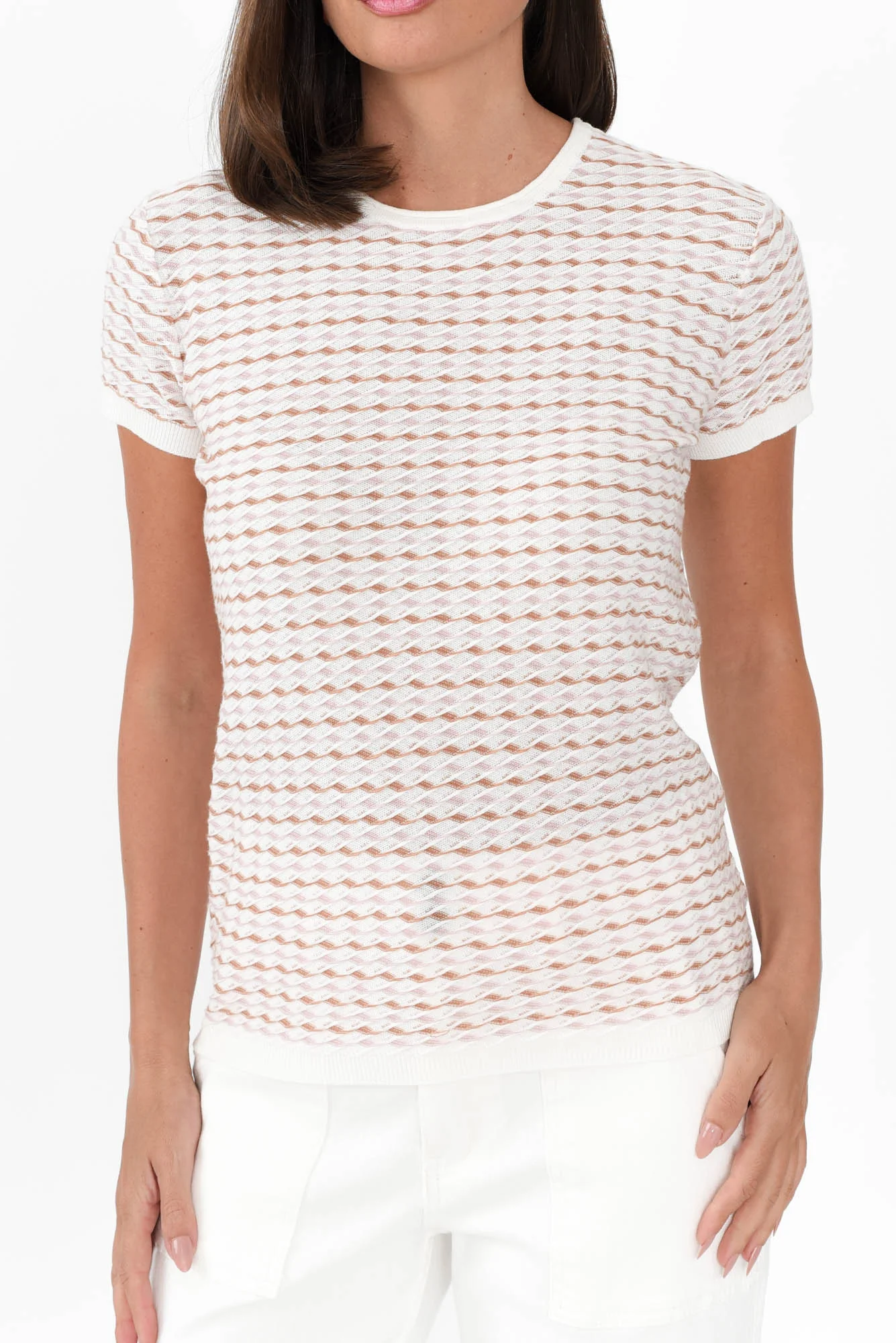 Ziggy Pink Stripe Cotton Knit Tee