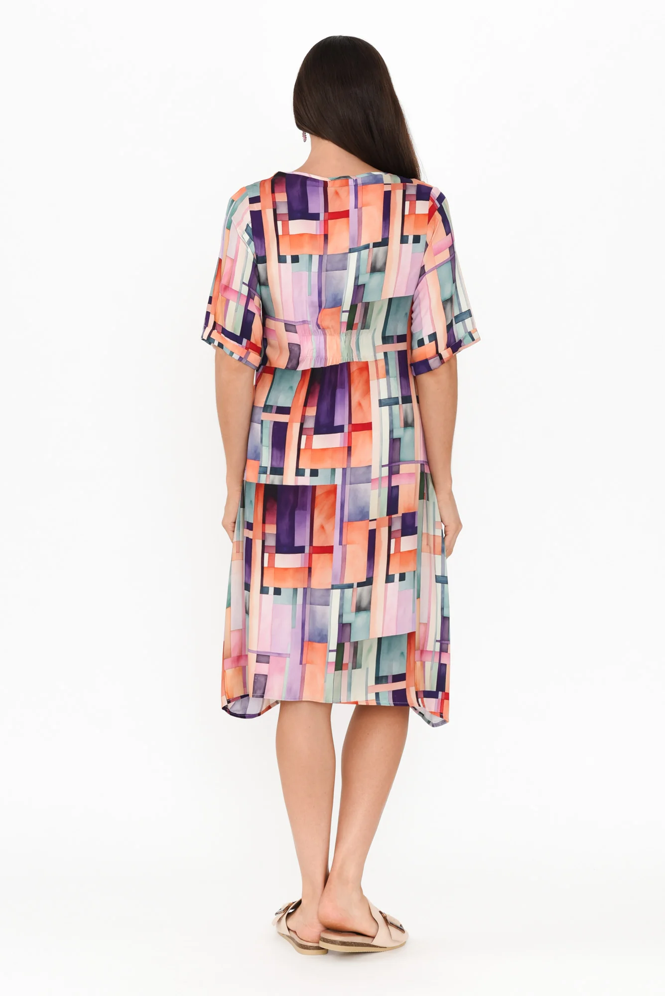 Floria Purple Geo Pocket Dress