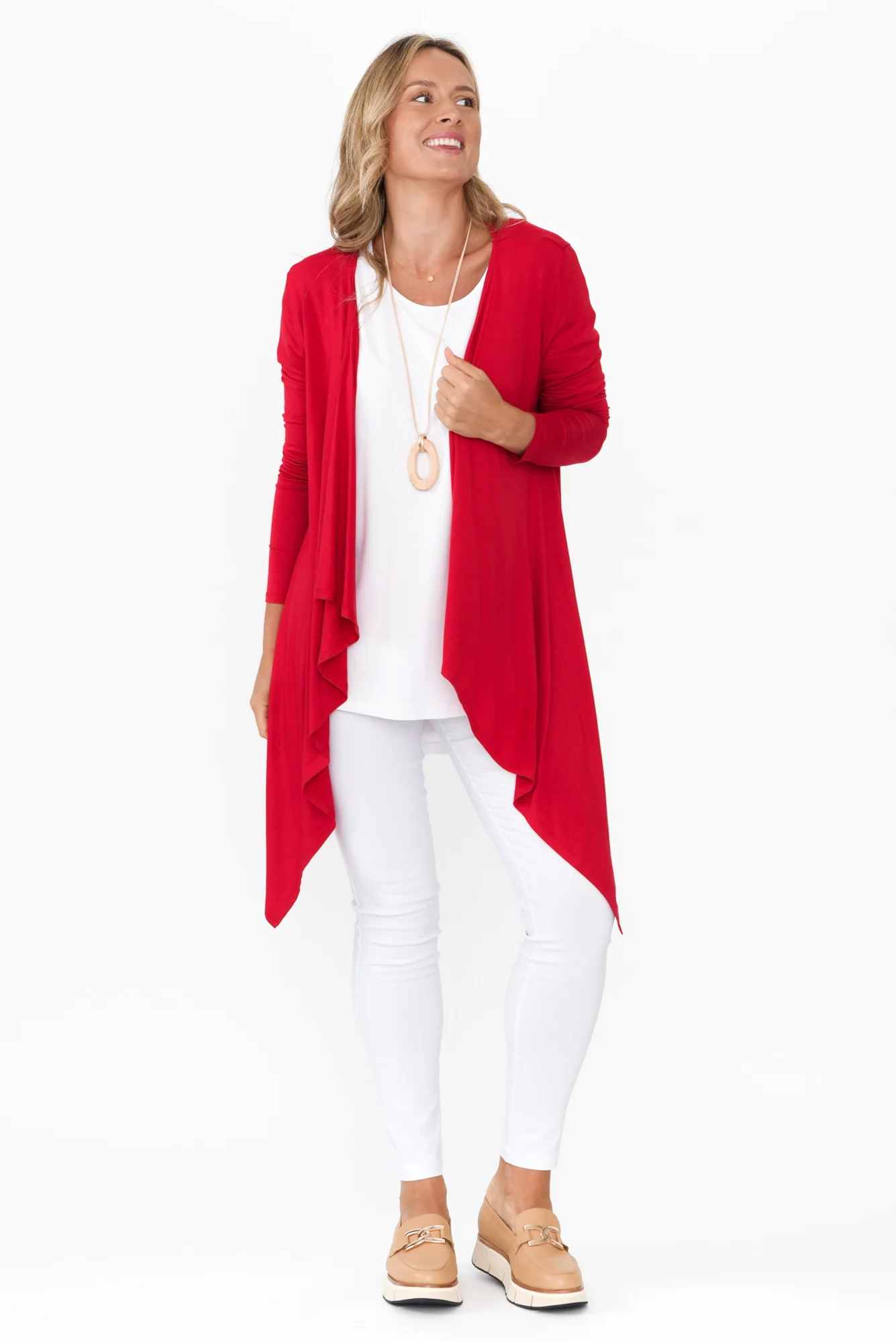 Cherry Bamboo Waterfall Cardigan