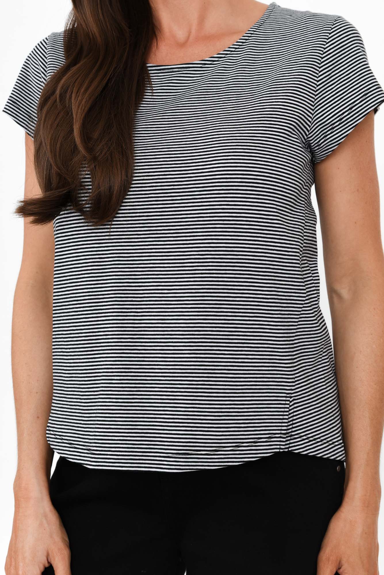 August Black Stripe Cotton Tee