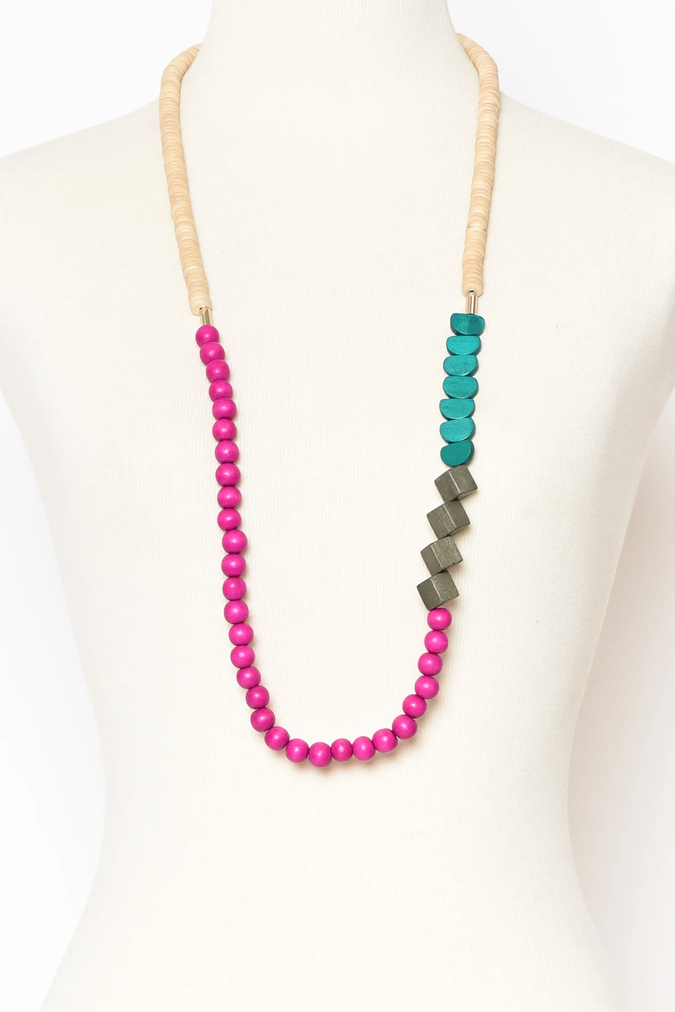 Tessa Pink Long Beaded Necklace