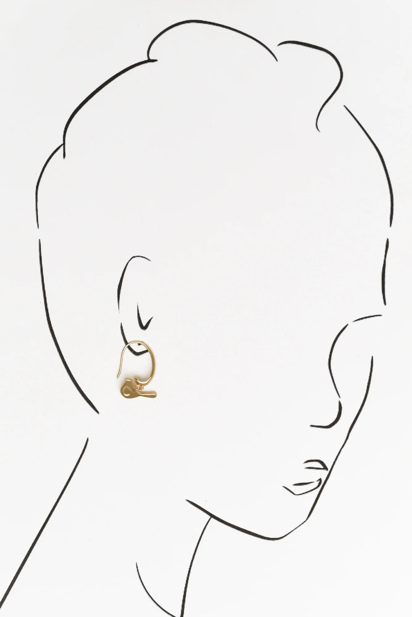 Abia Gold Bird Hook Earrings