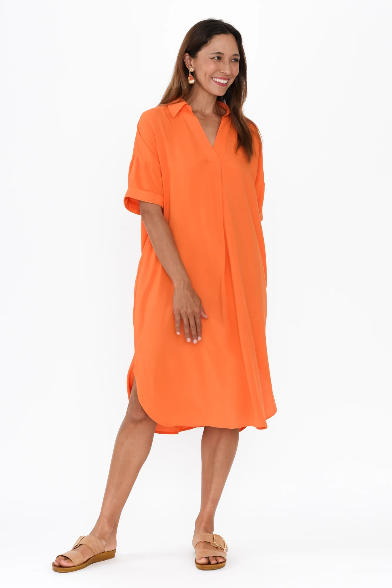 Kazi Orange Shirt Dress