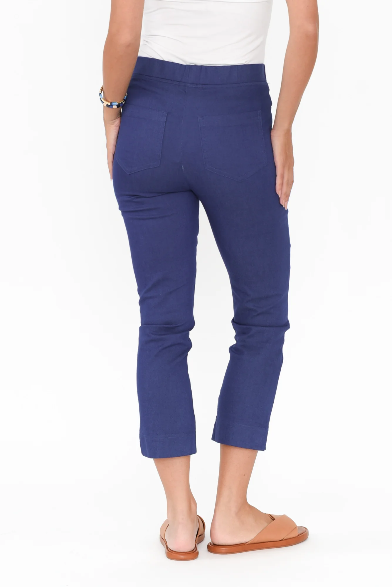 Monza Dark Blue Stretch 7/8 Pants