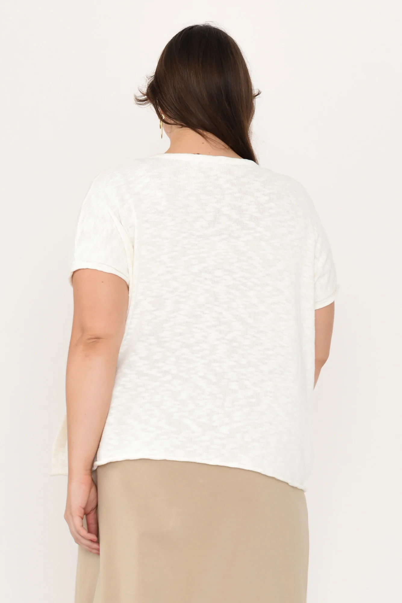 Saxon White Oversized Knit Top