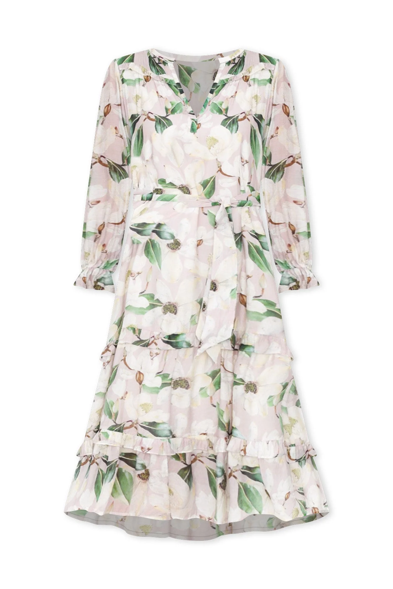 Frances White Floral Frill Dress