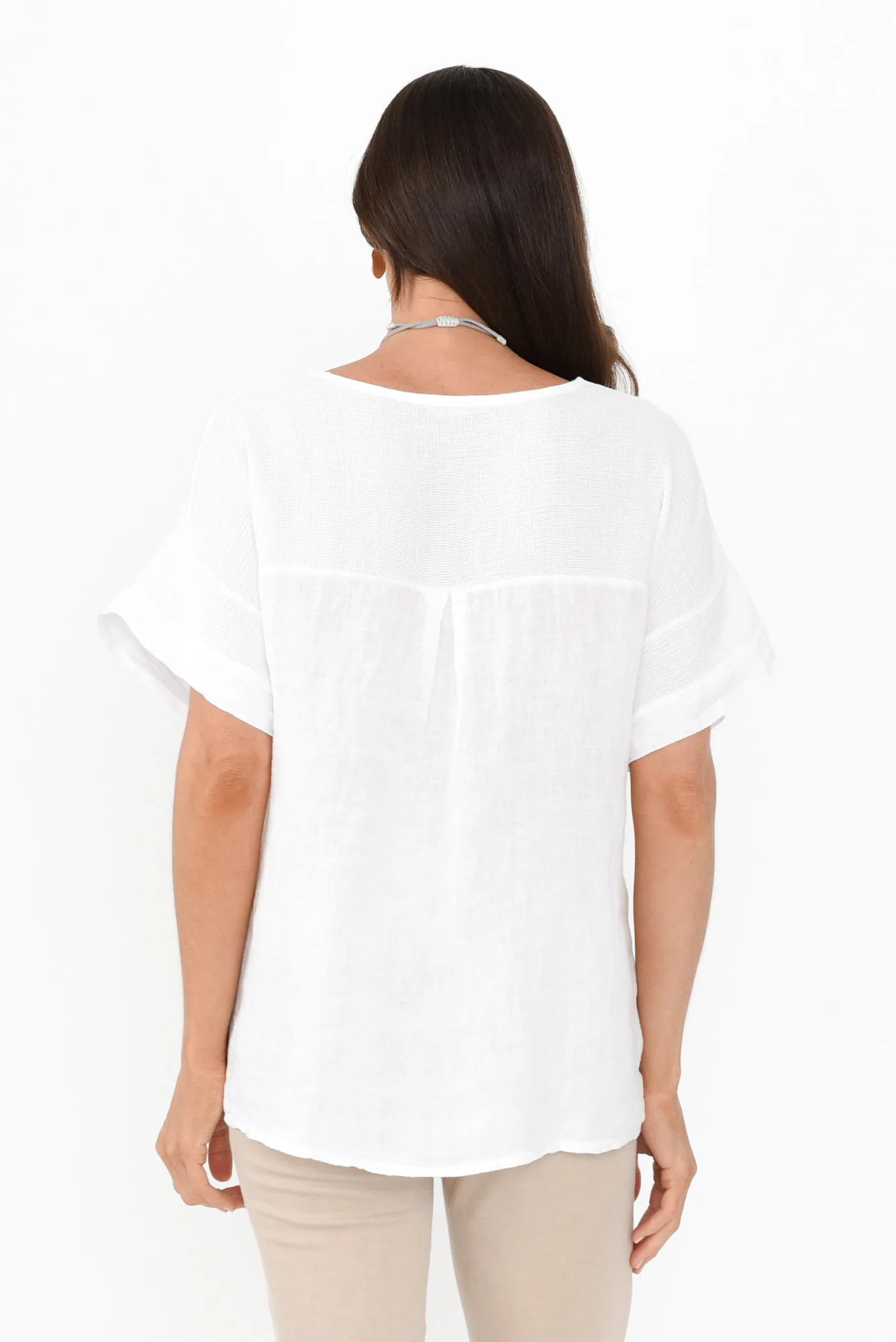 Kaya White Linen Top