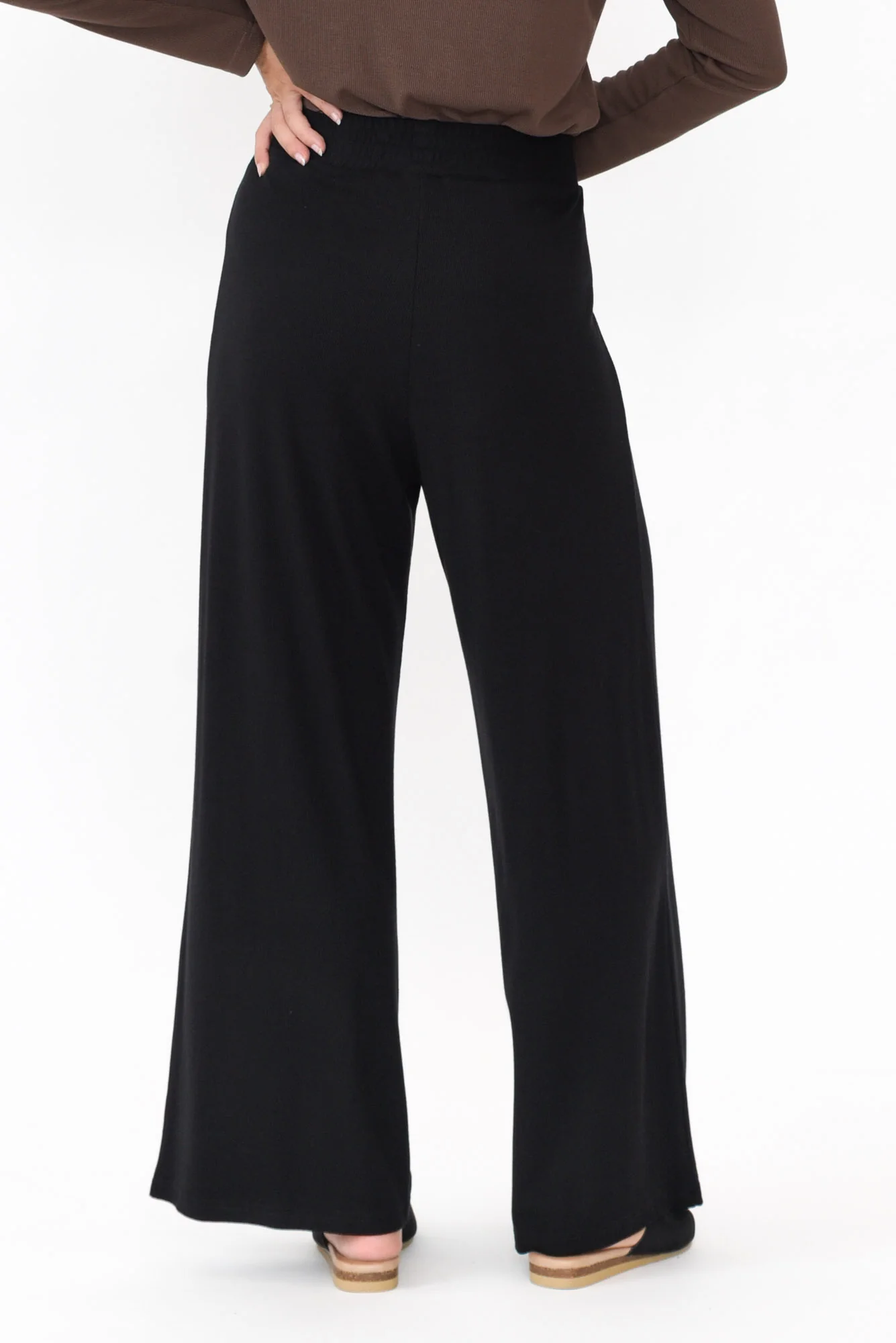 Joplin Black Bamboo Wide Leg Pants