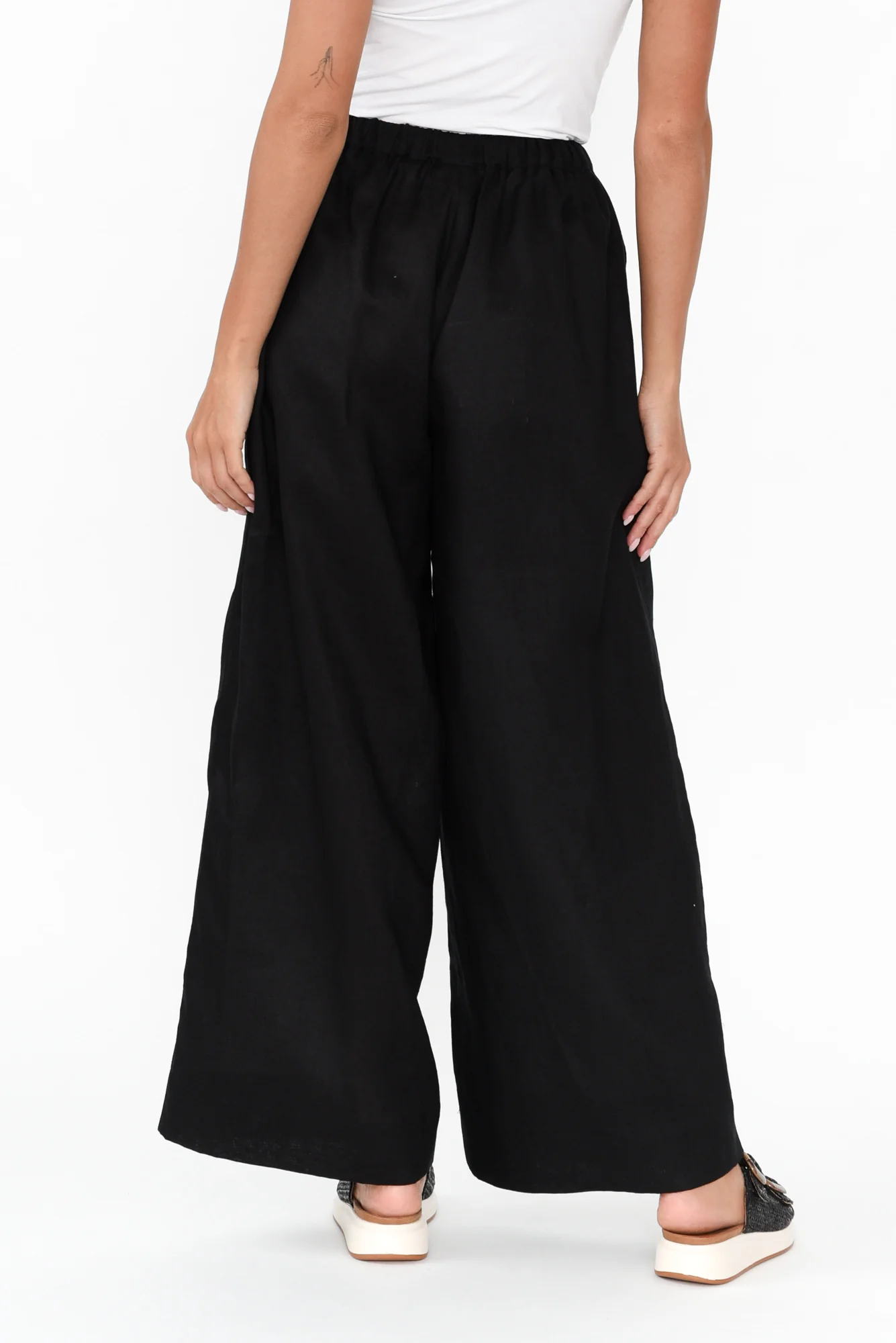 Jimmie Black Linen Tie Pants
