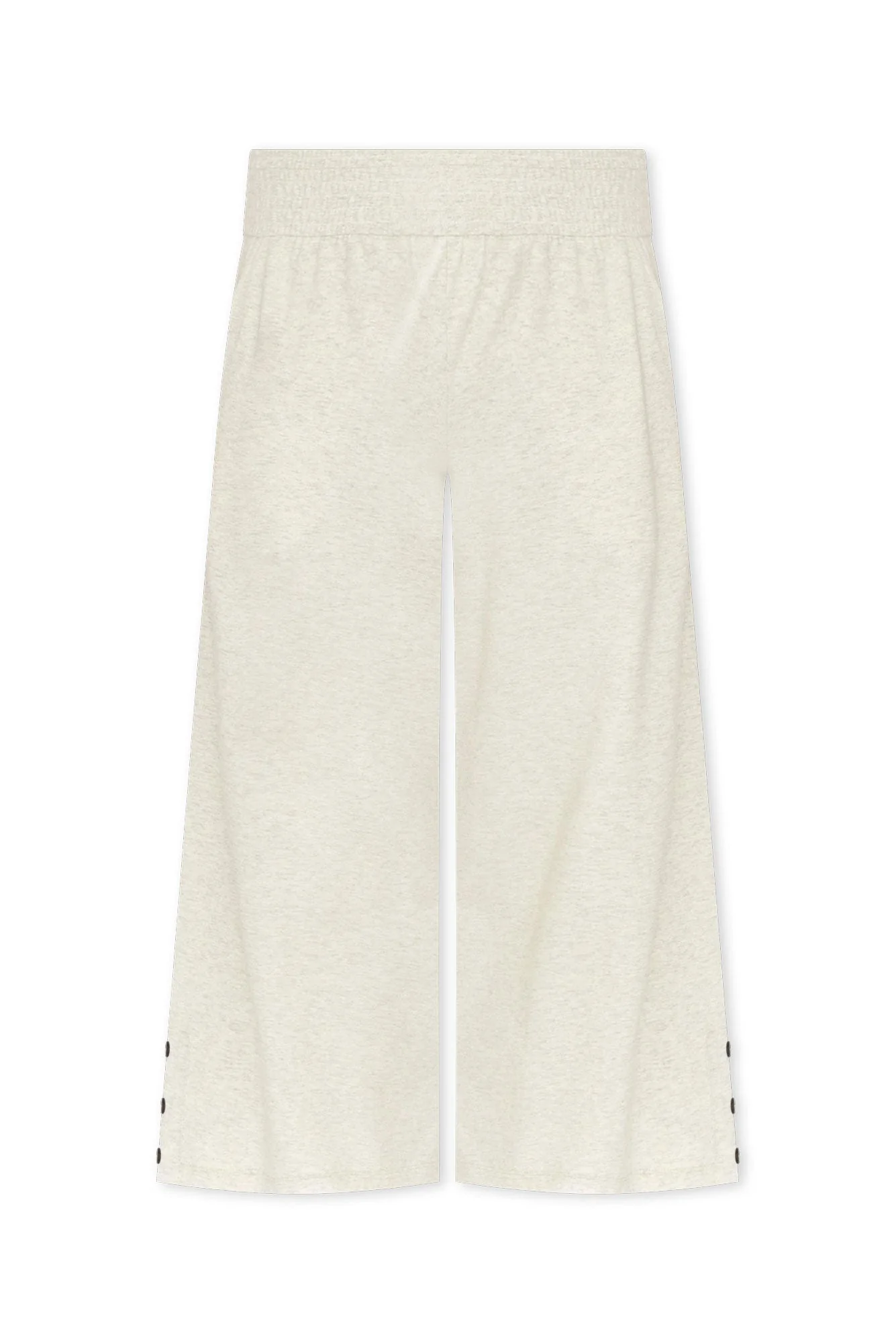 Eliana Grey Marle Cotton Shirred Cropped Pants