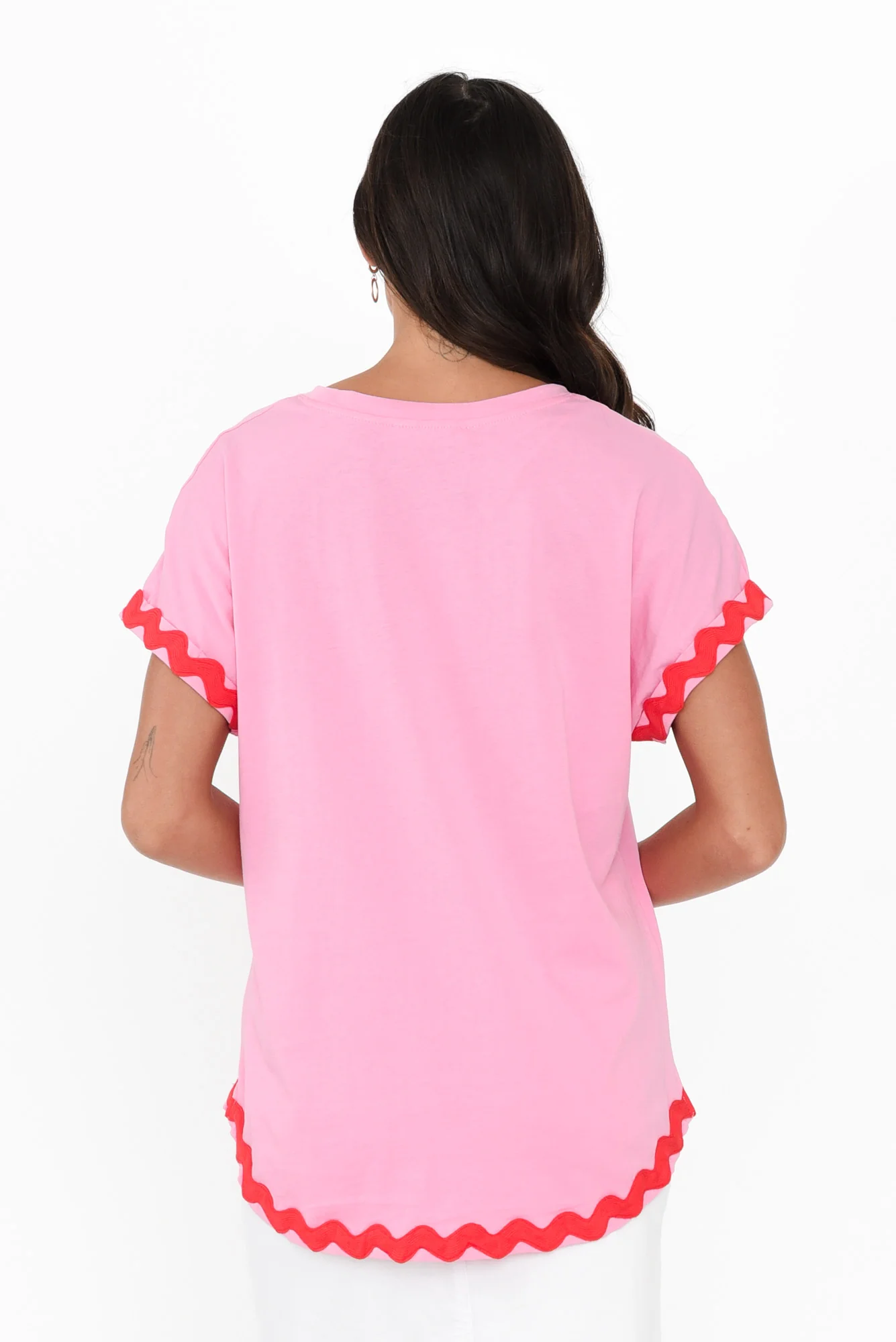 Sunny Pink Ric Rac Cotton Tee