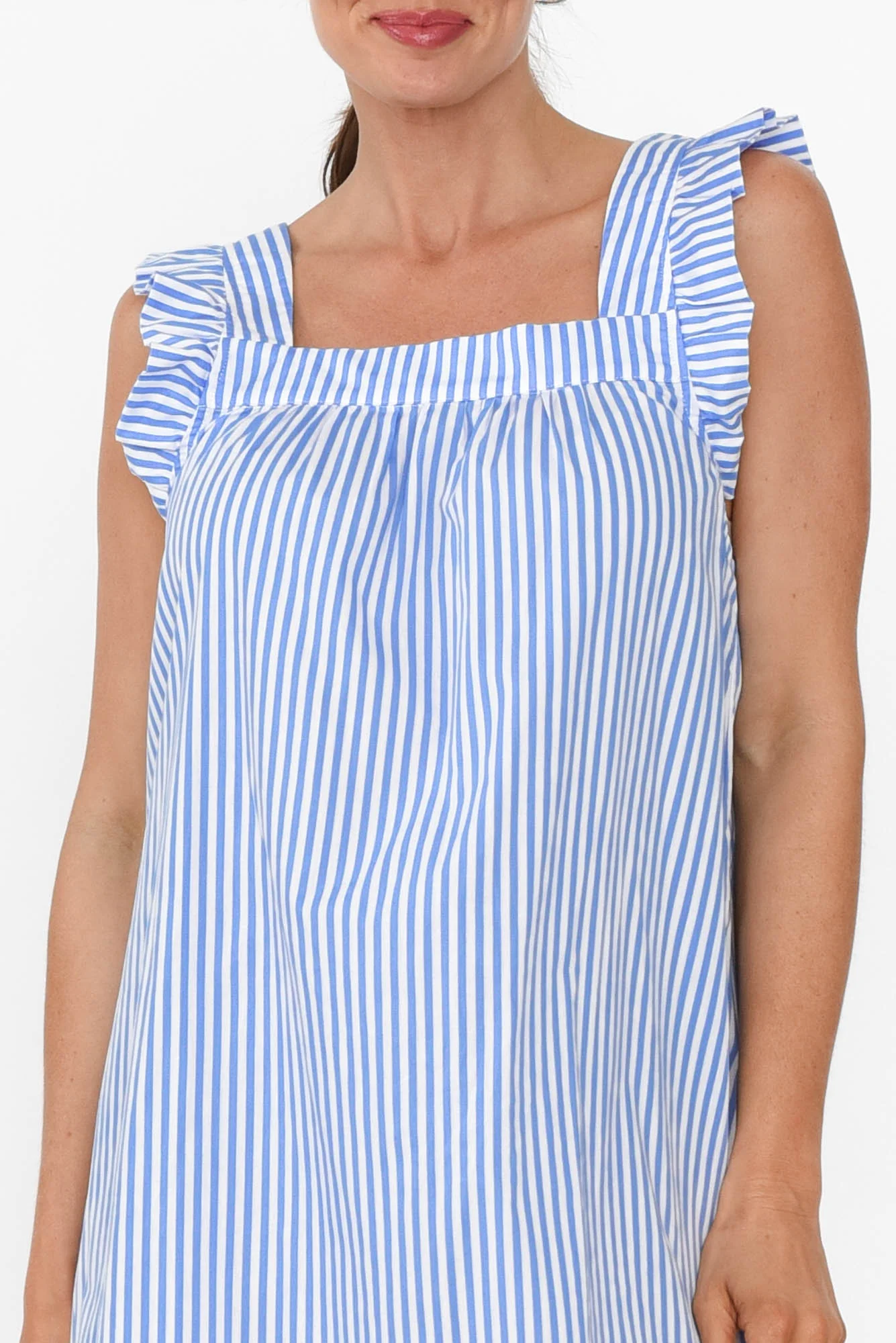 Arabella Blue Stripe Cotton Nightie