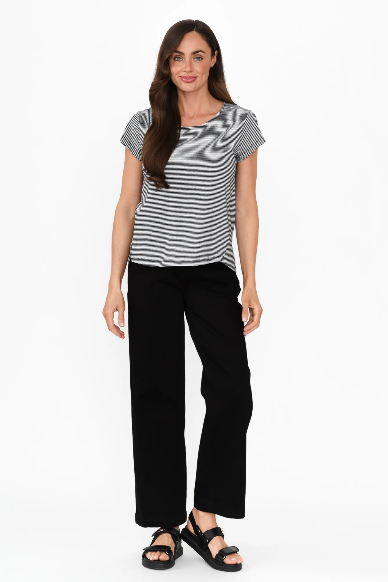 August Black Stripe Cotton Tee