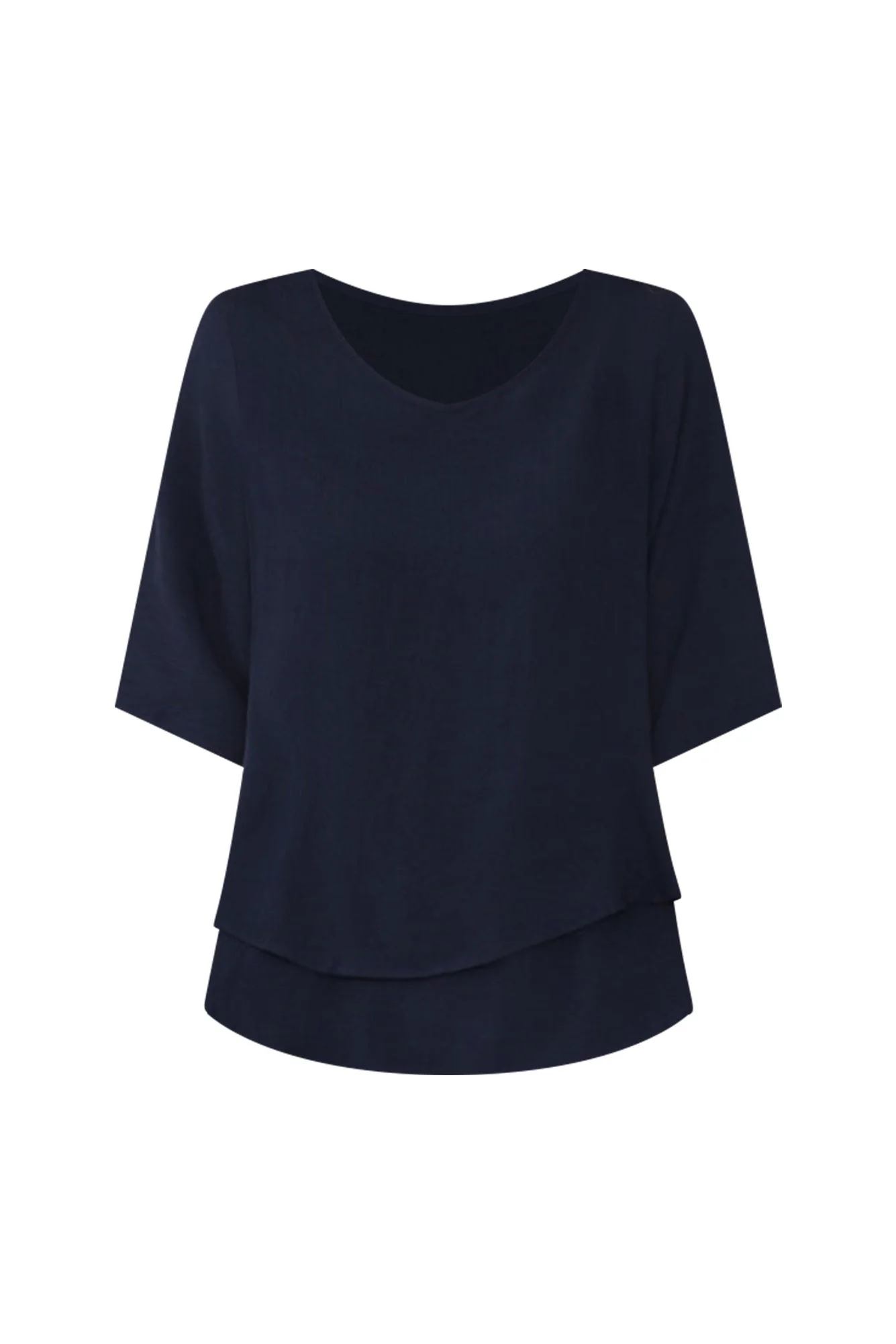 Liora Navy Layered Top