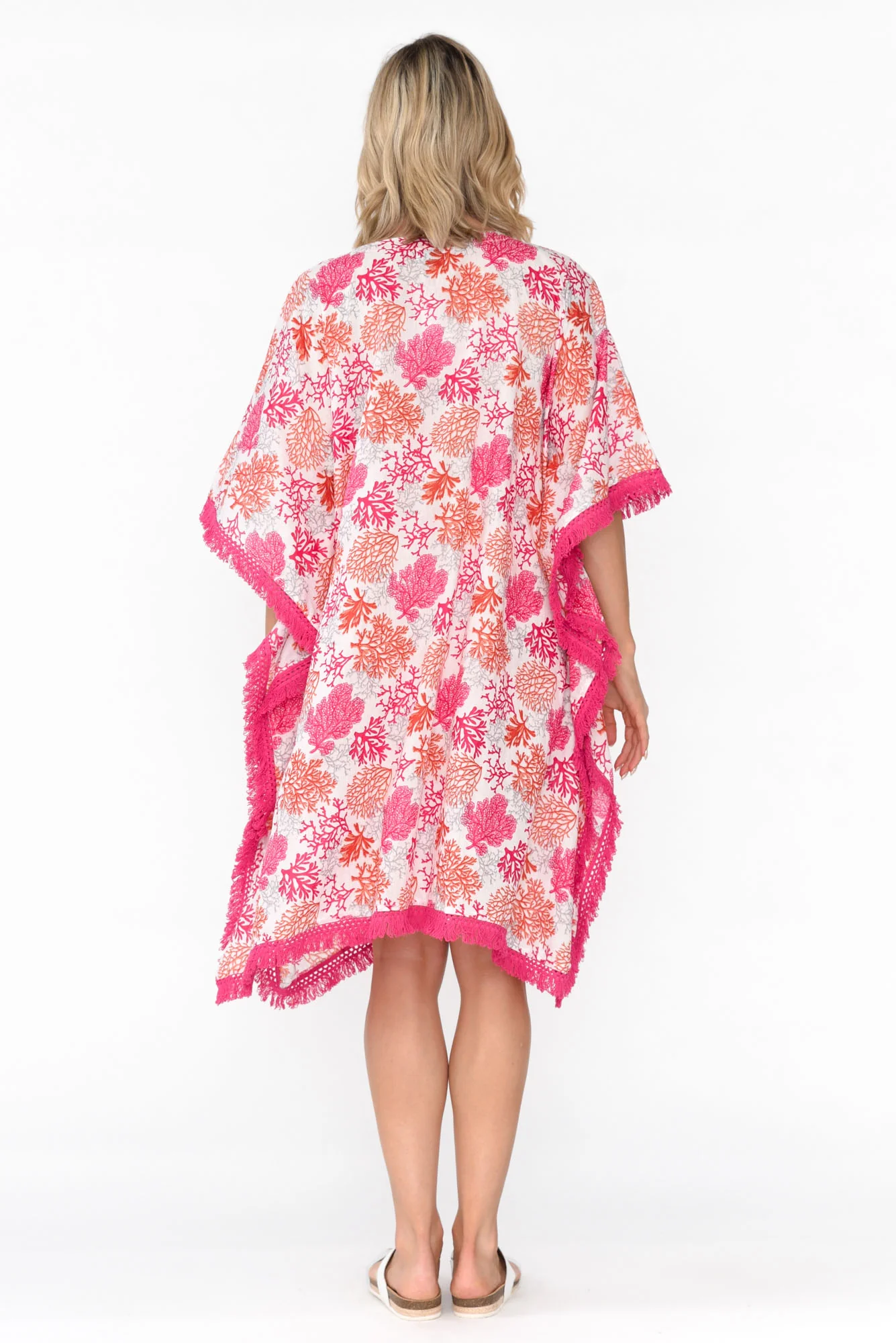 Bedarra Pink Coral Cotton Kaftan