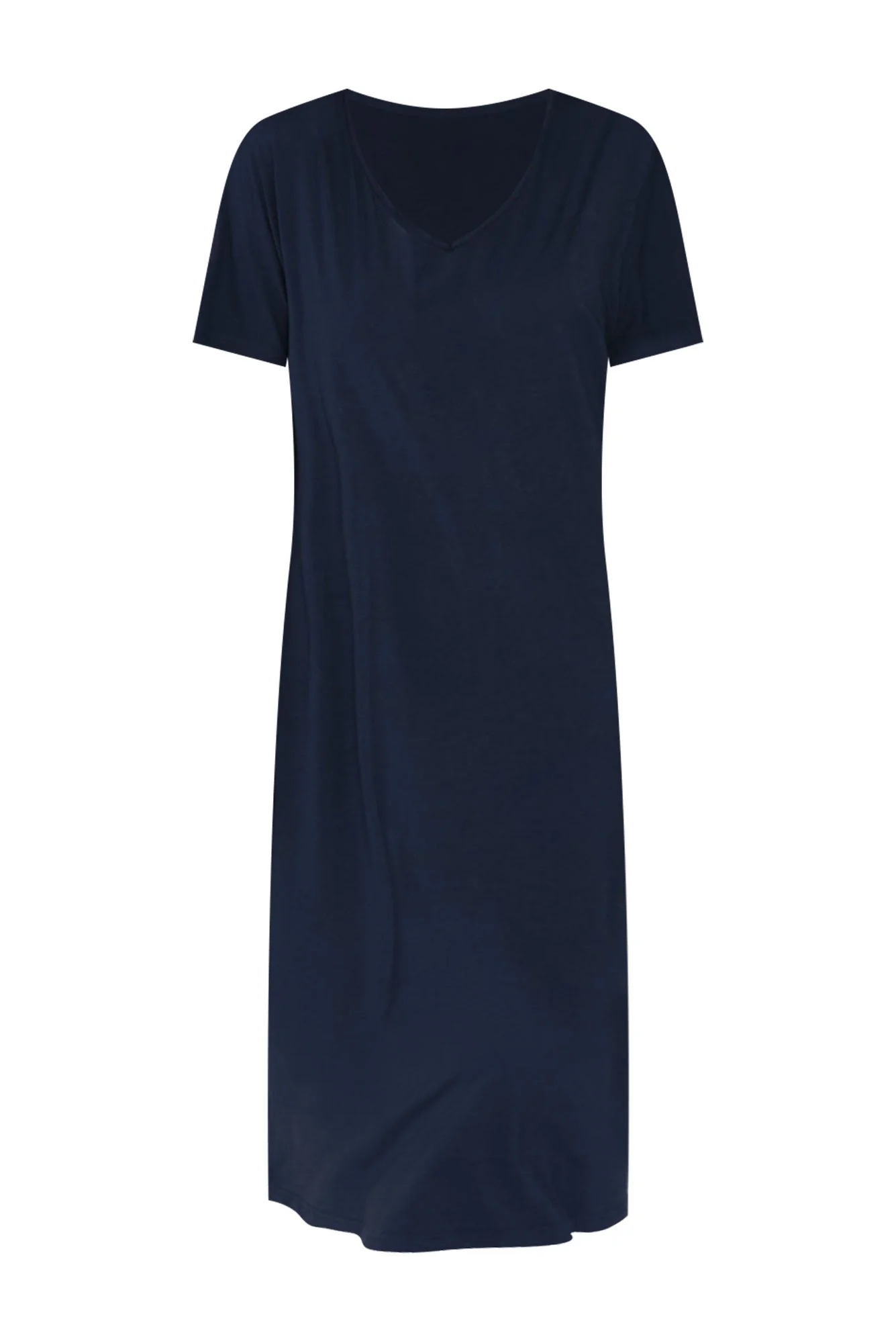 Dennis Navy Bamboo V Neck Dress