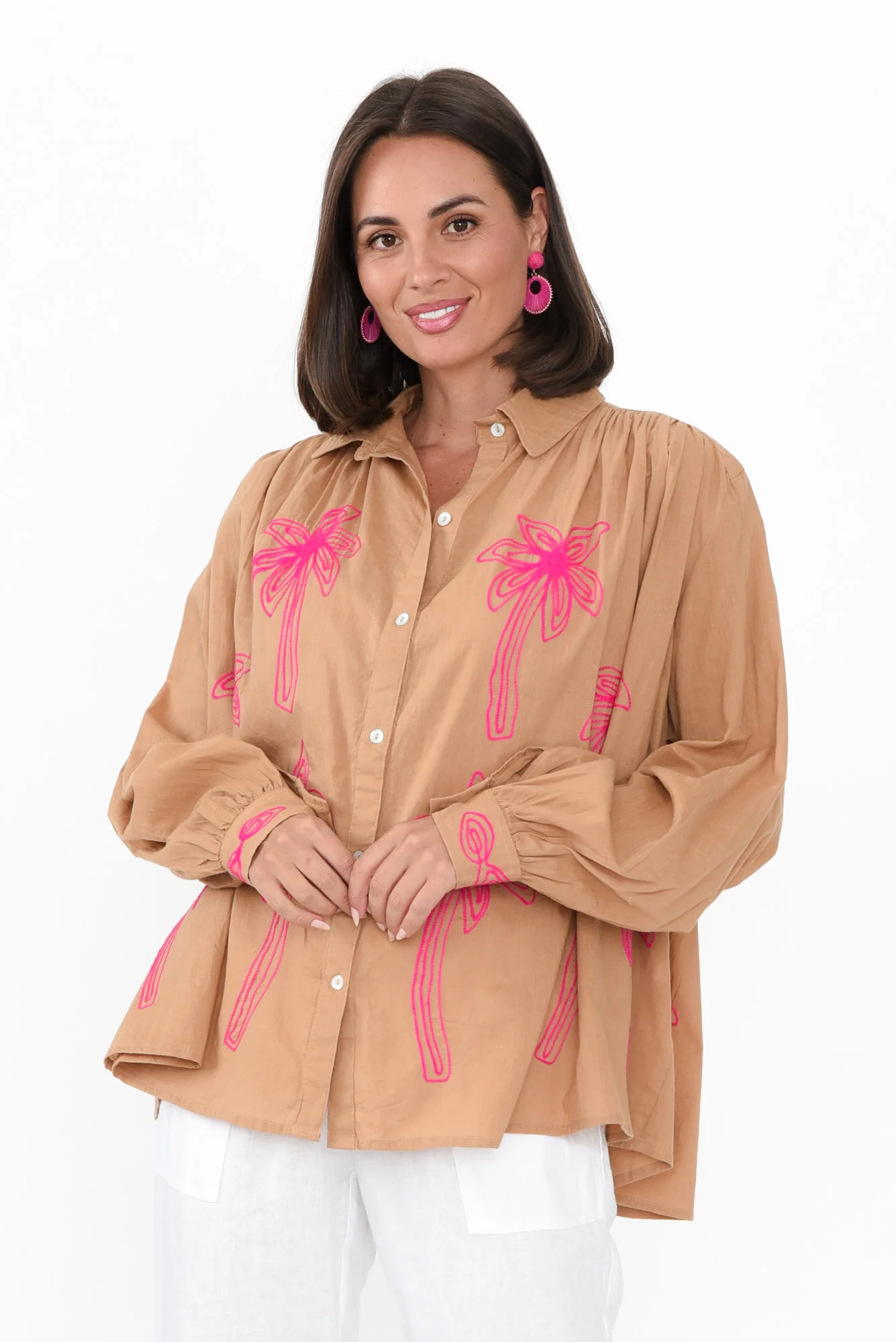 Pam Brown Embroidered Cotton Shirt