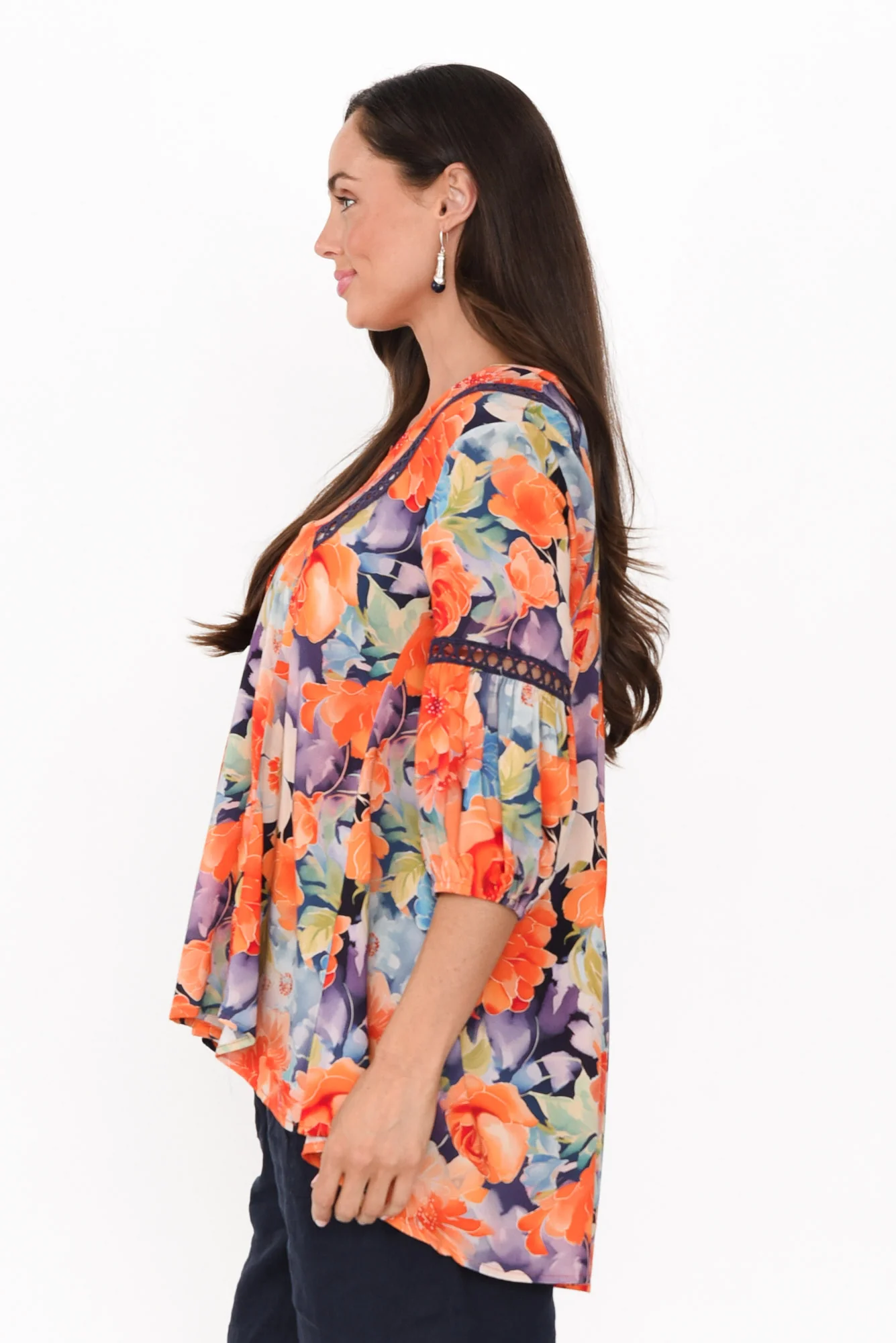 Primrose Orange Floral Top