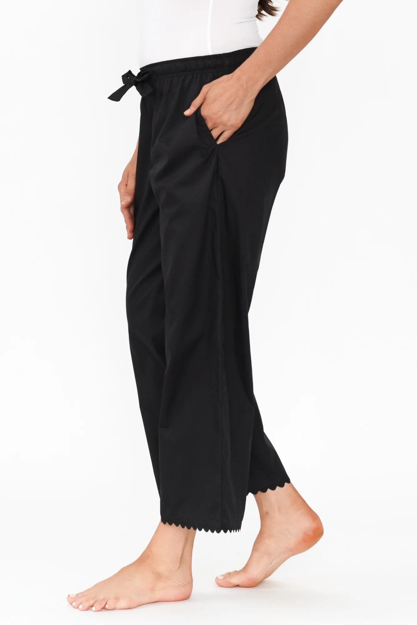 Elbie Black Cotton Pyjama Pants