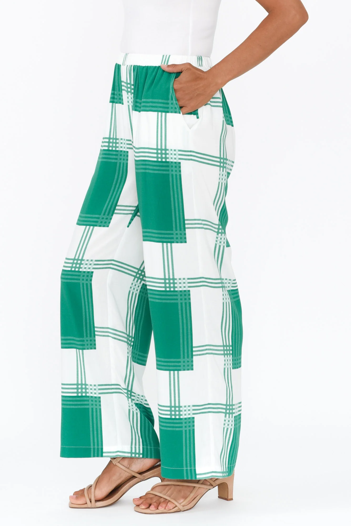 Ola Green Check Pants