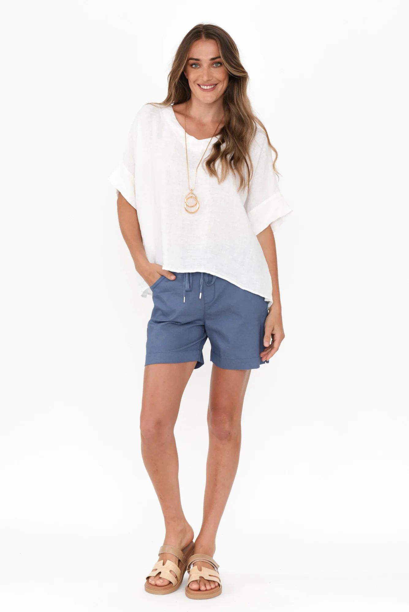 Clayton Blue Drawstring Shorts