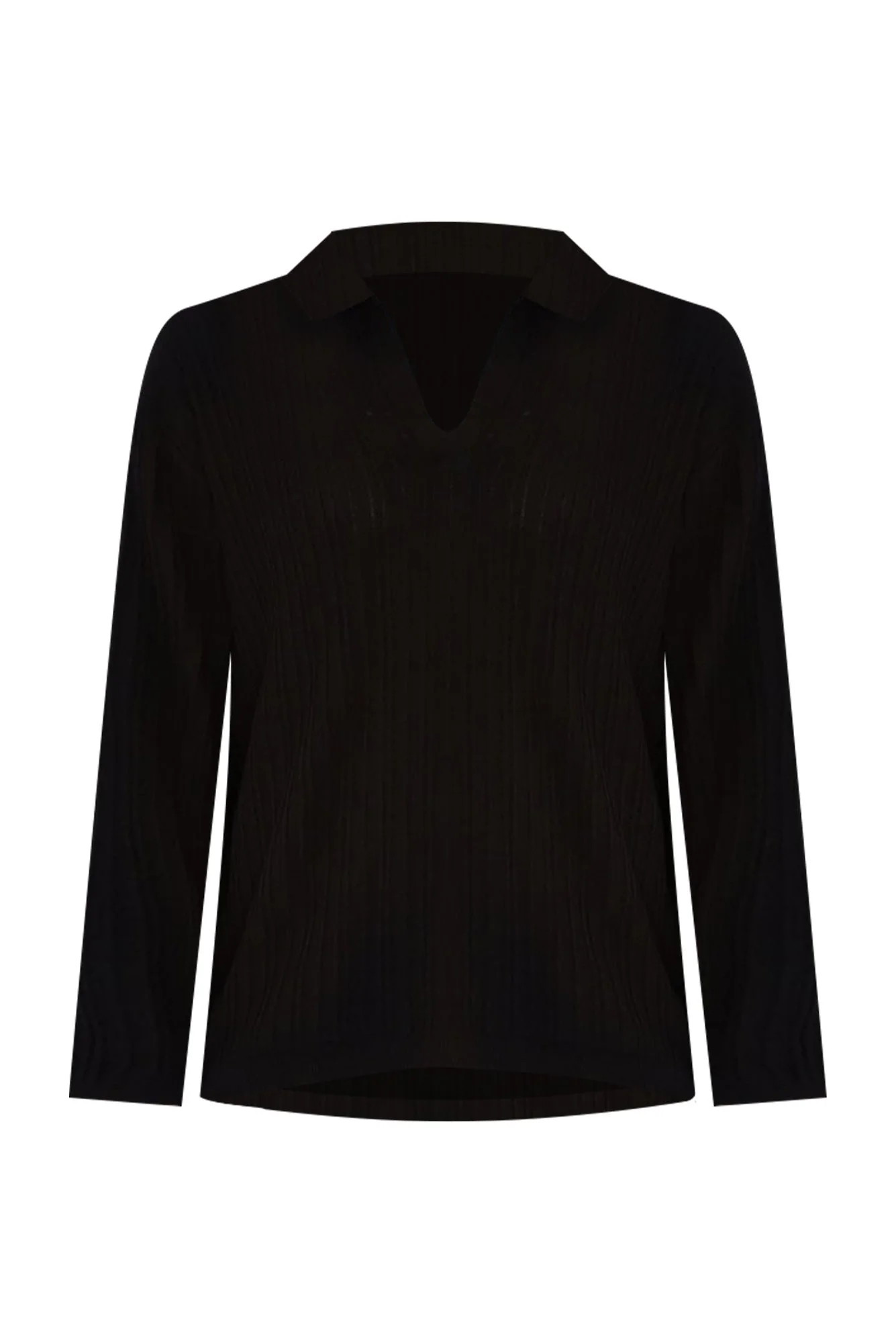 Mapleton Black Collared Knit Jumper