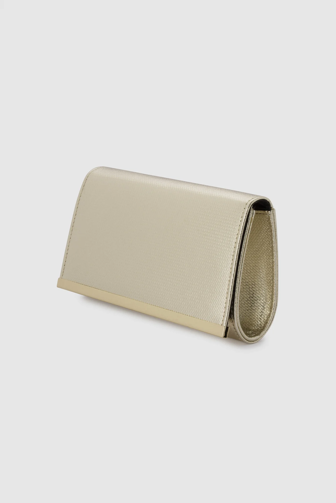 Maddie Gold Embossed Foldover Clutch
