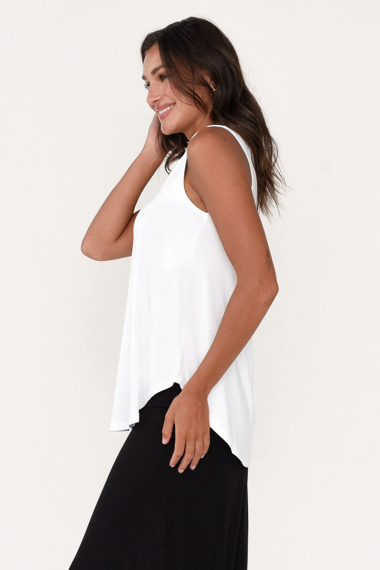 Rihanna White Bamboo Tank