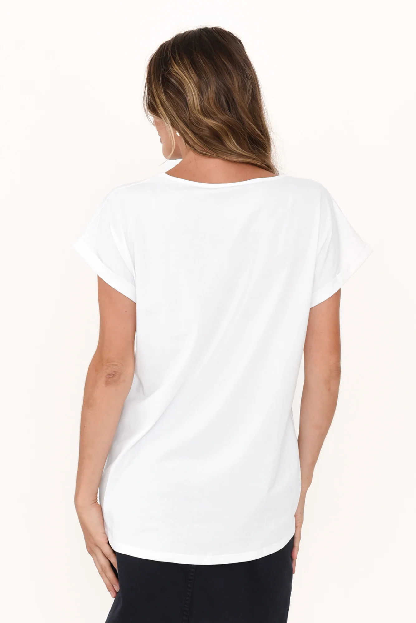Hollie White Palm Cotton Tee