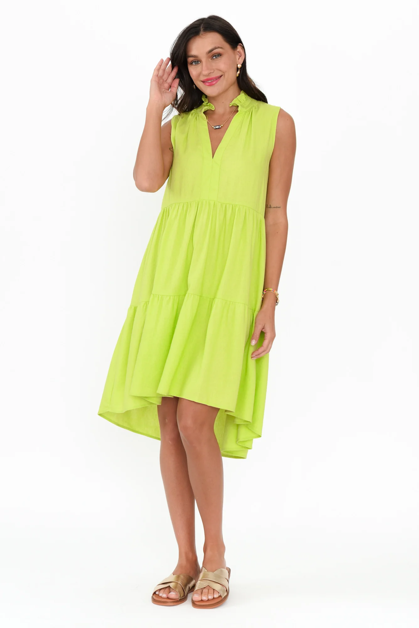 Liza Green Tier Dress