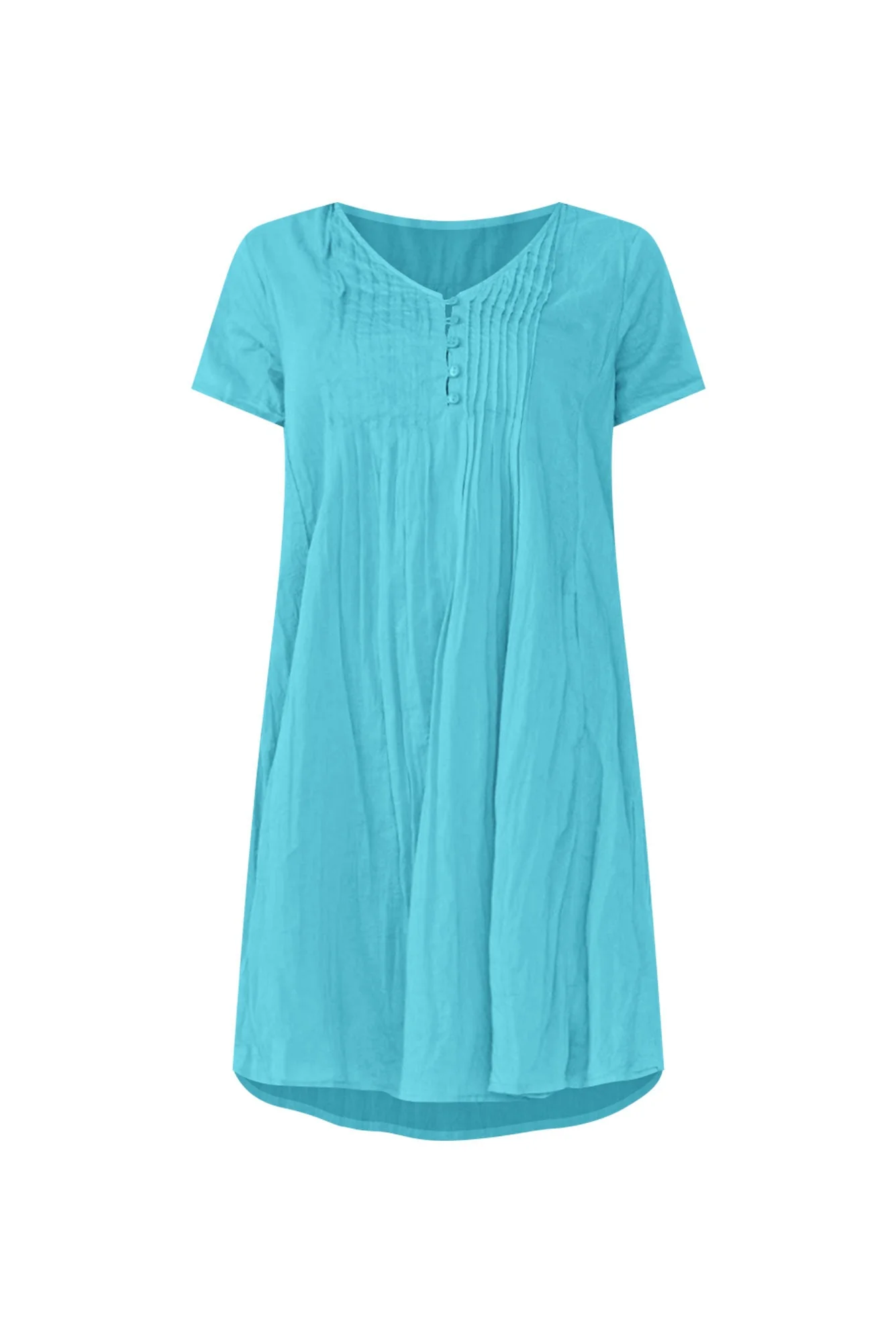 Sabina Sky Blue Crinkle Cotton Dress