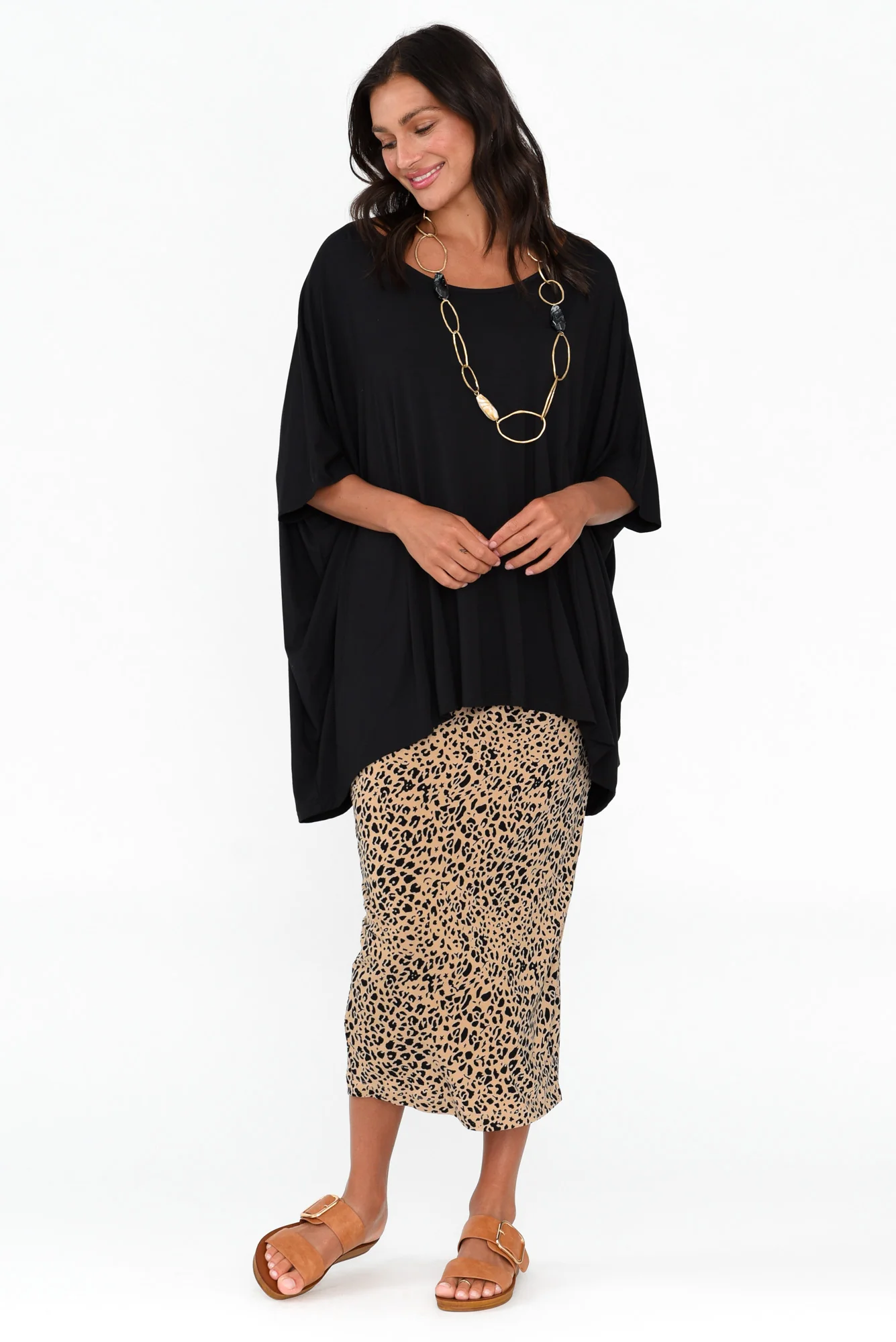 Sorronda Black Bamboo Batwing Top