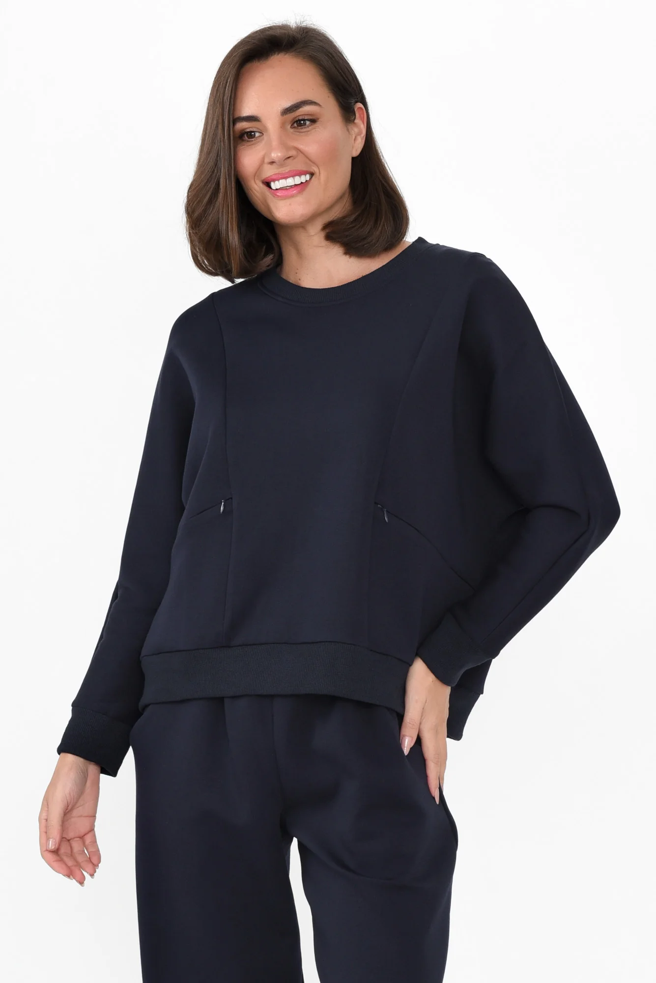 Bronwen Navy Pocket Sweater