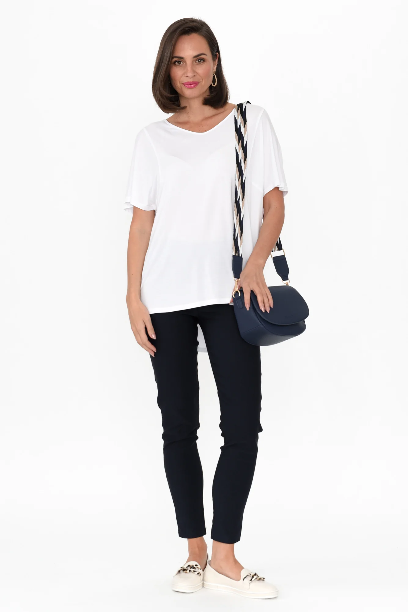 Ivy White Micro Modal Swing Tee