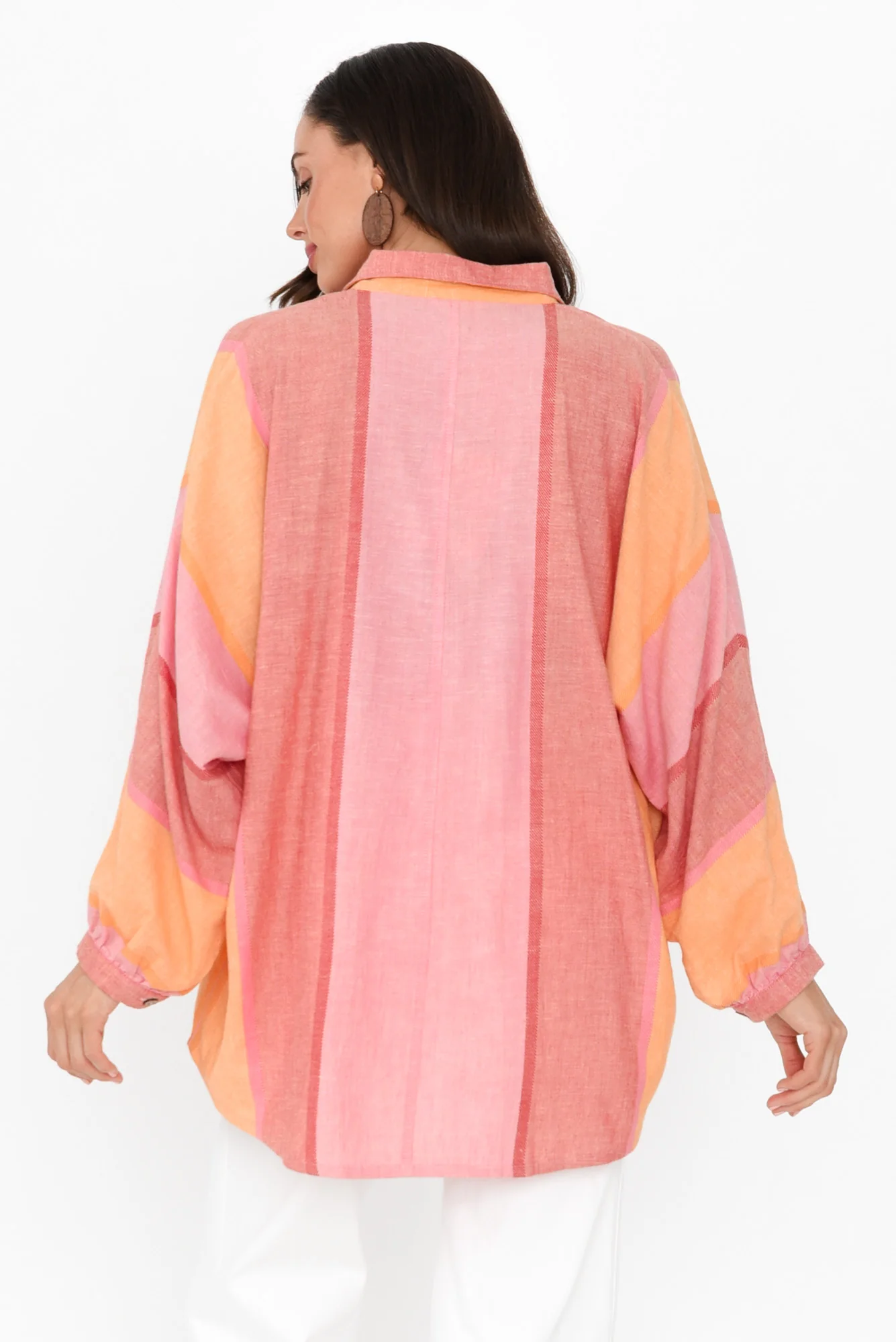 Milano Pink Stripe Linen Blend Shirt