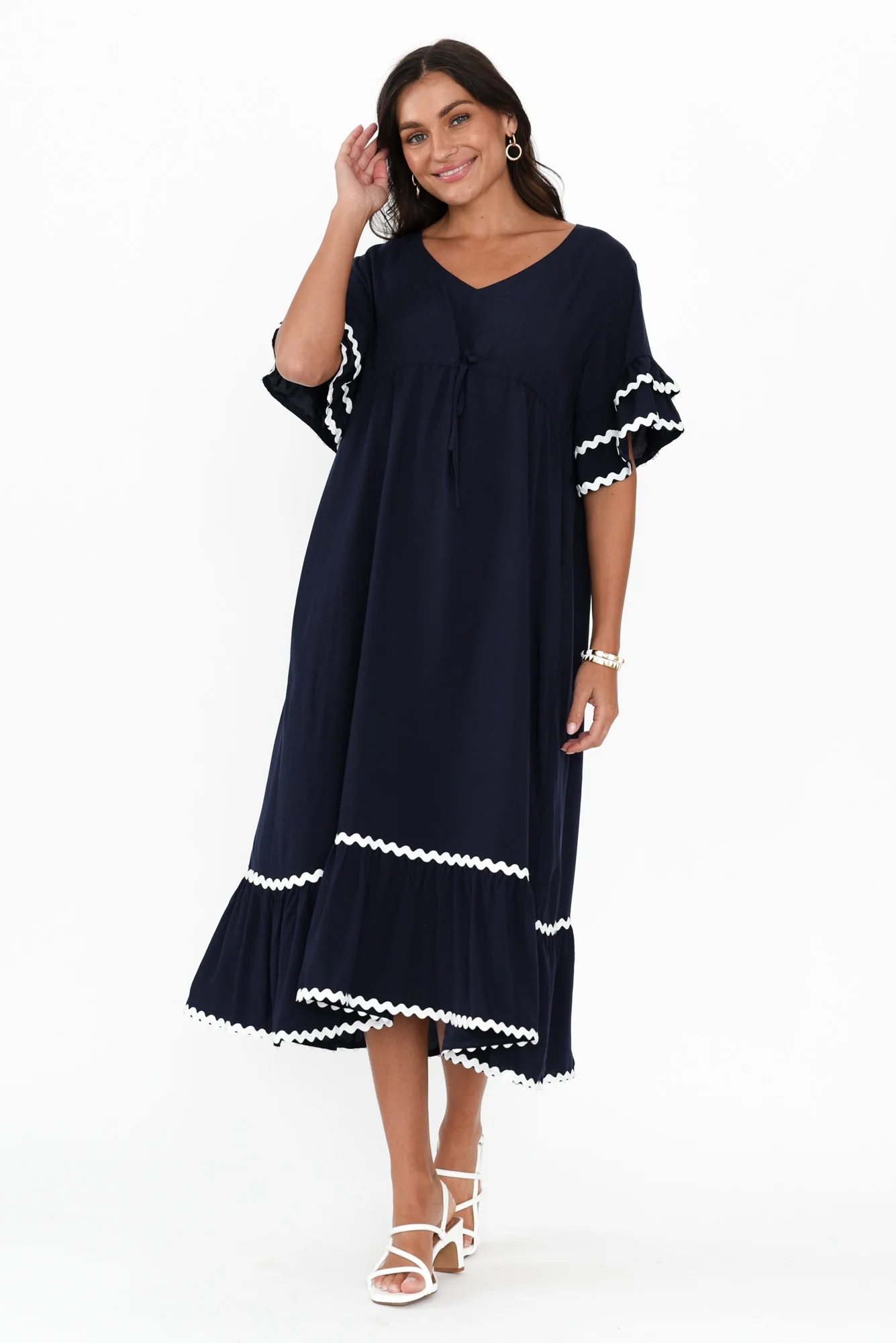 Rosemarie Black Frill Dress