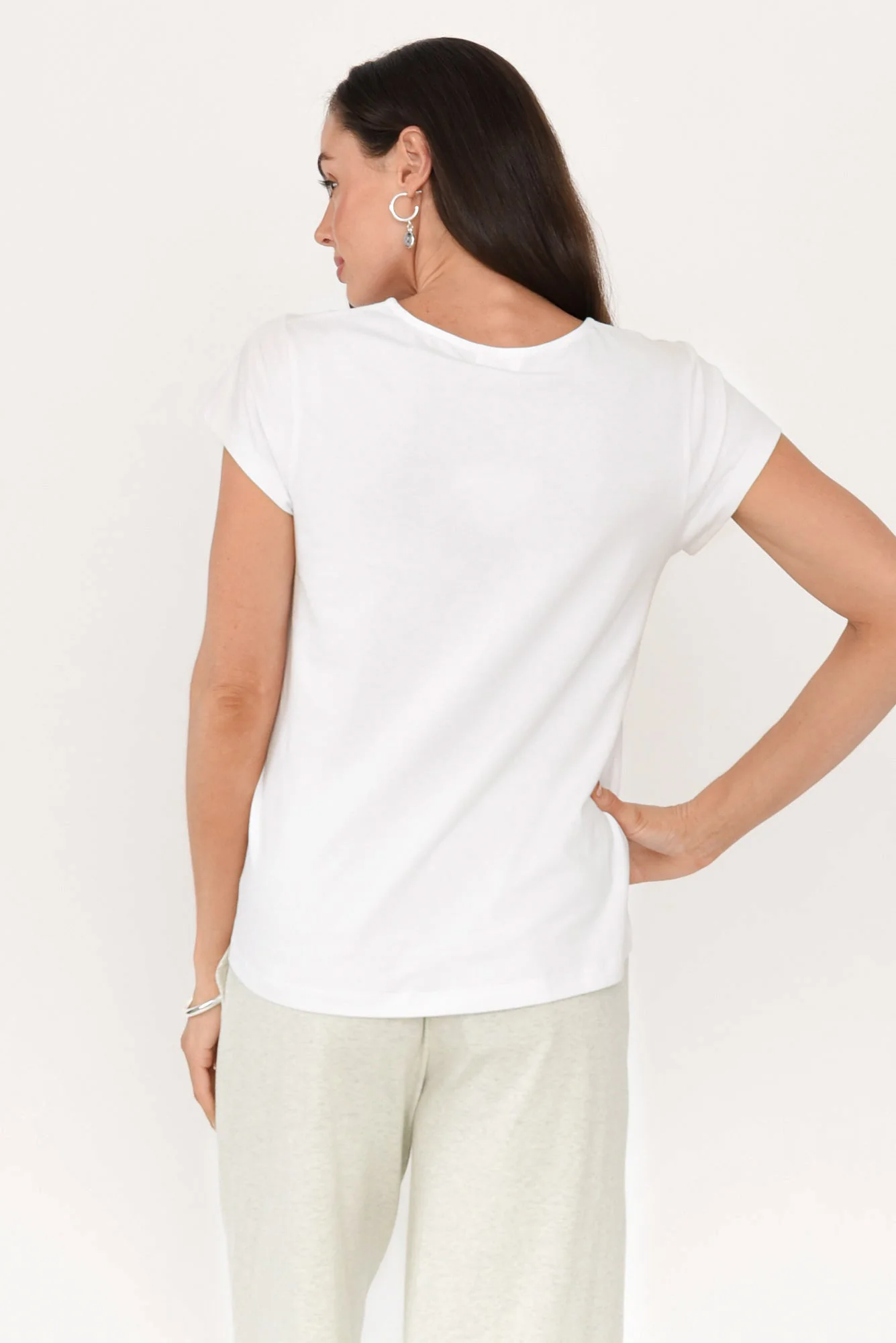 August White Cotton Tee