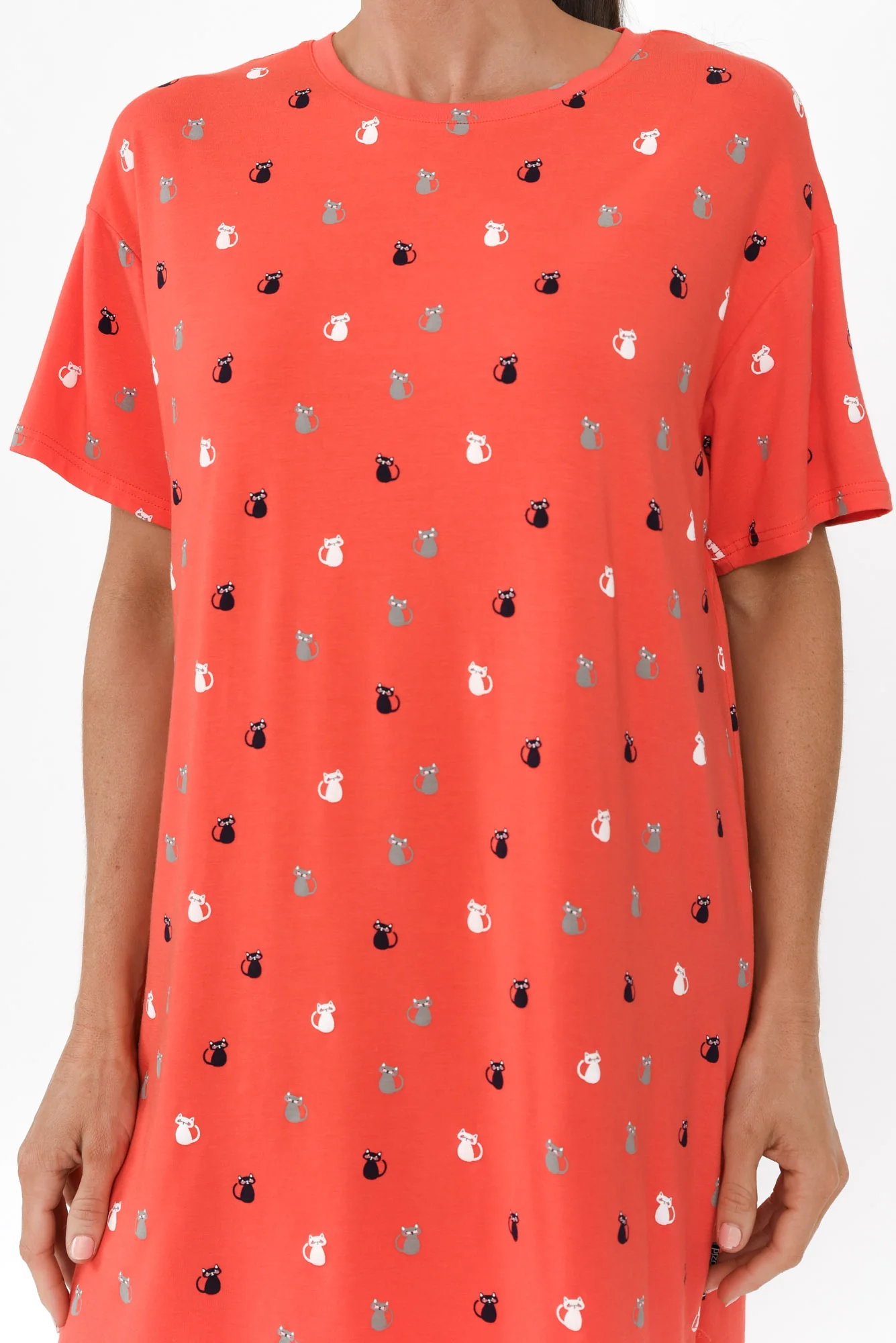 Collie Coral Kitty Bamboo Nightie