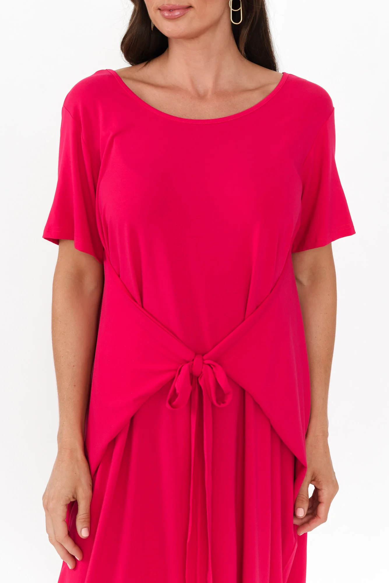 Tidal Raspberry Layered Bamboo Dress