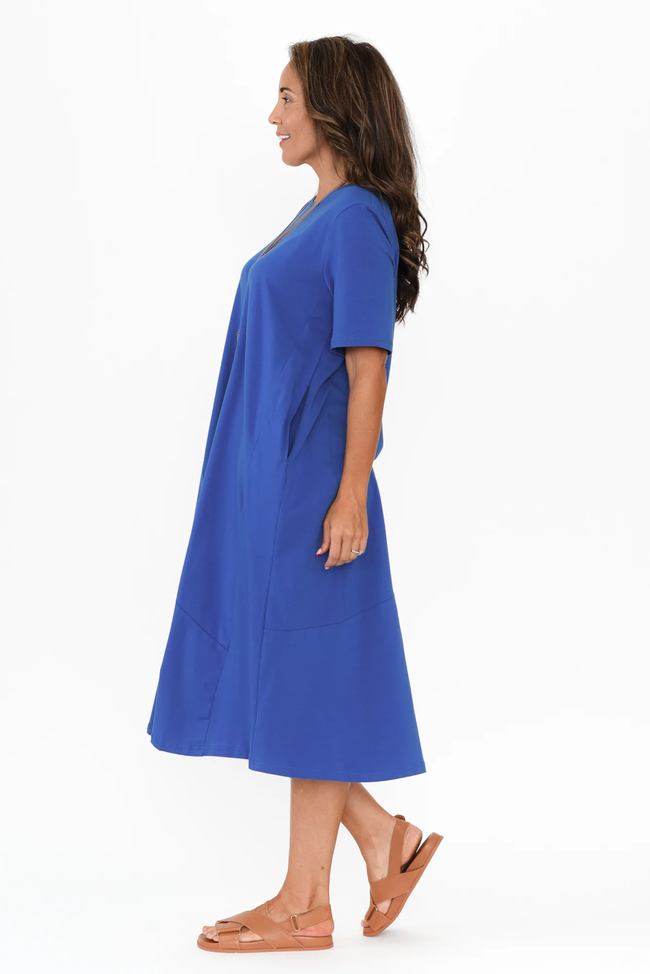 Bronte Cobalt Cotton Tee Dress