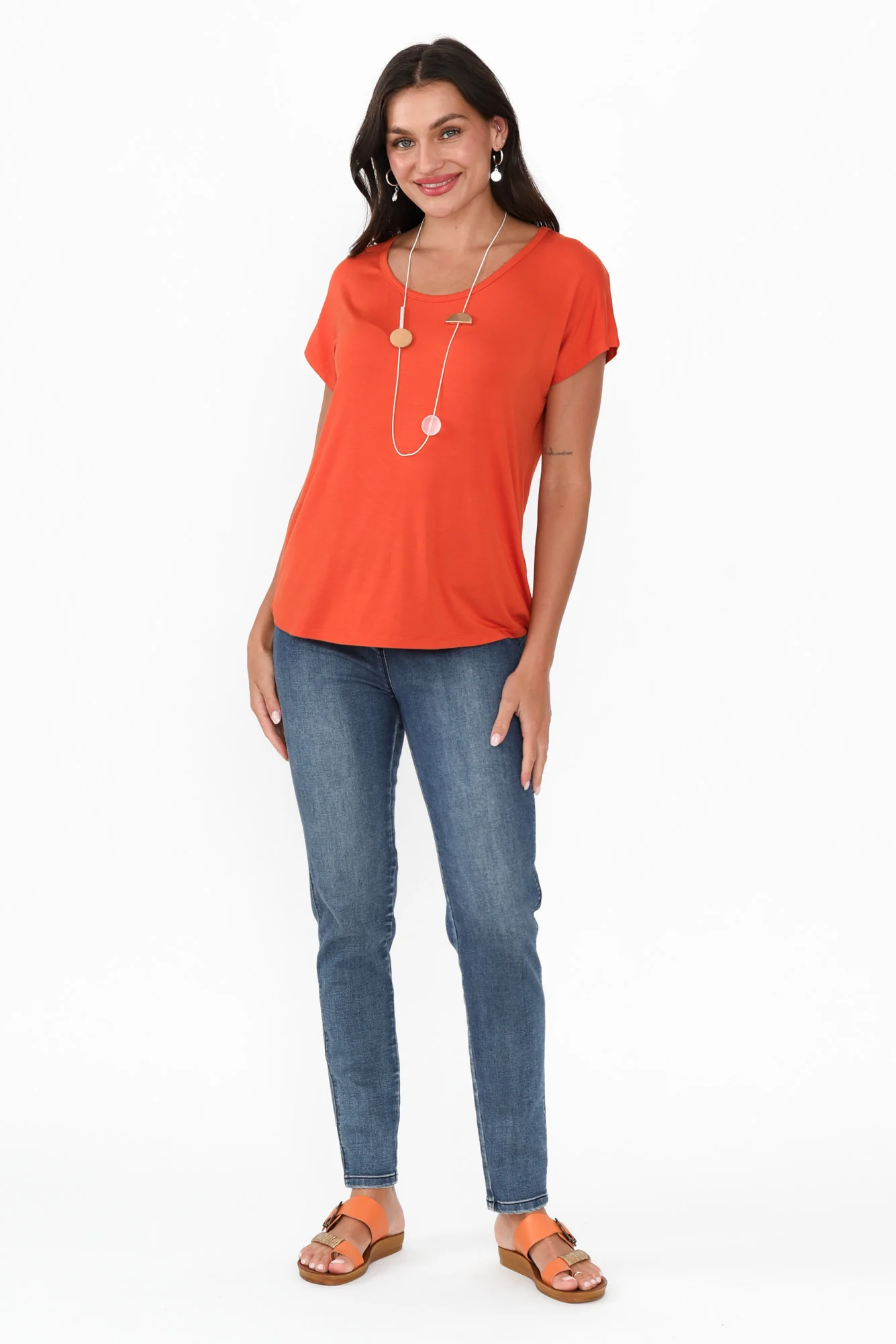Eadie Burnt Orange Bamboo Top