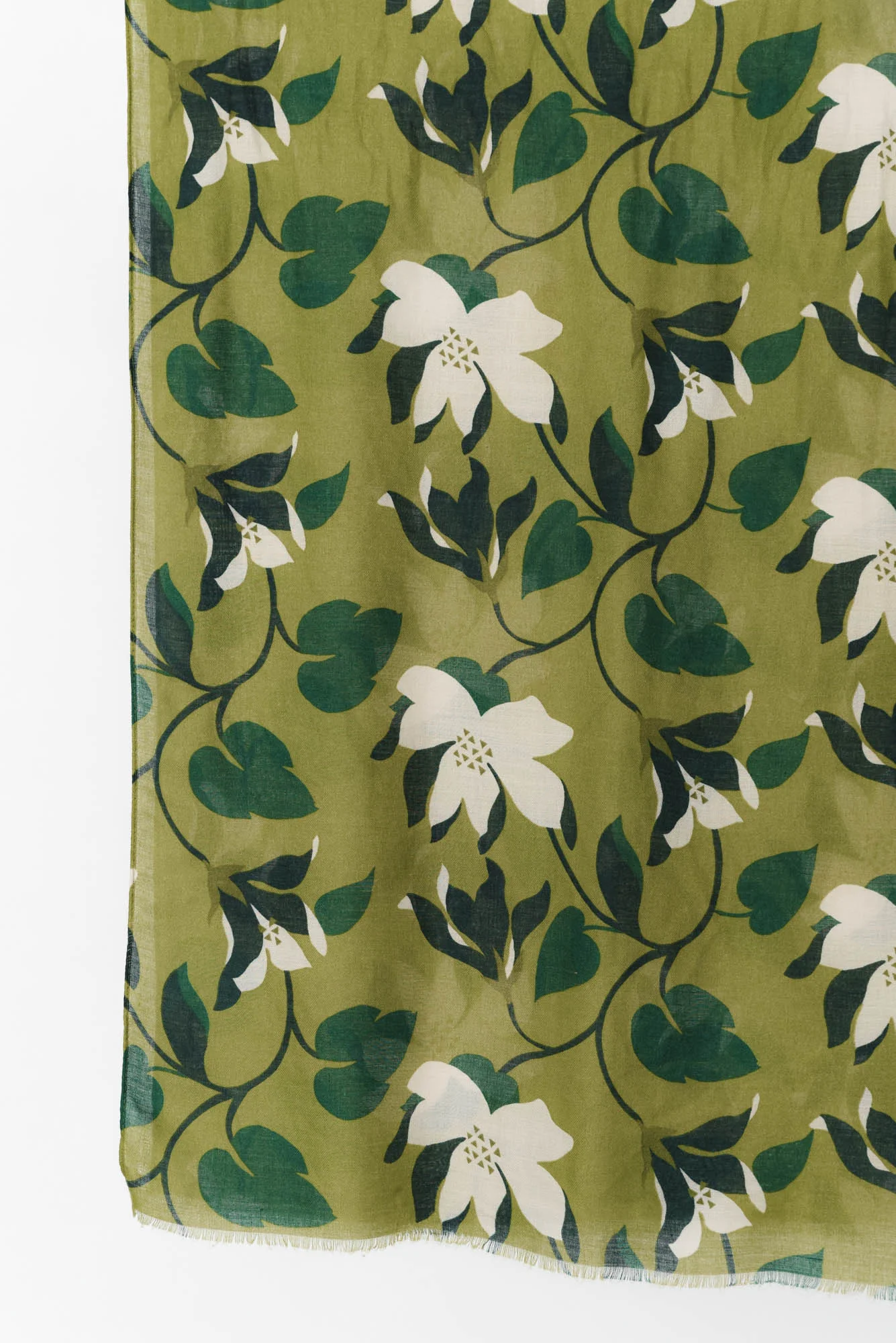 Daline Green Floral Scarf