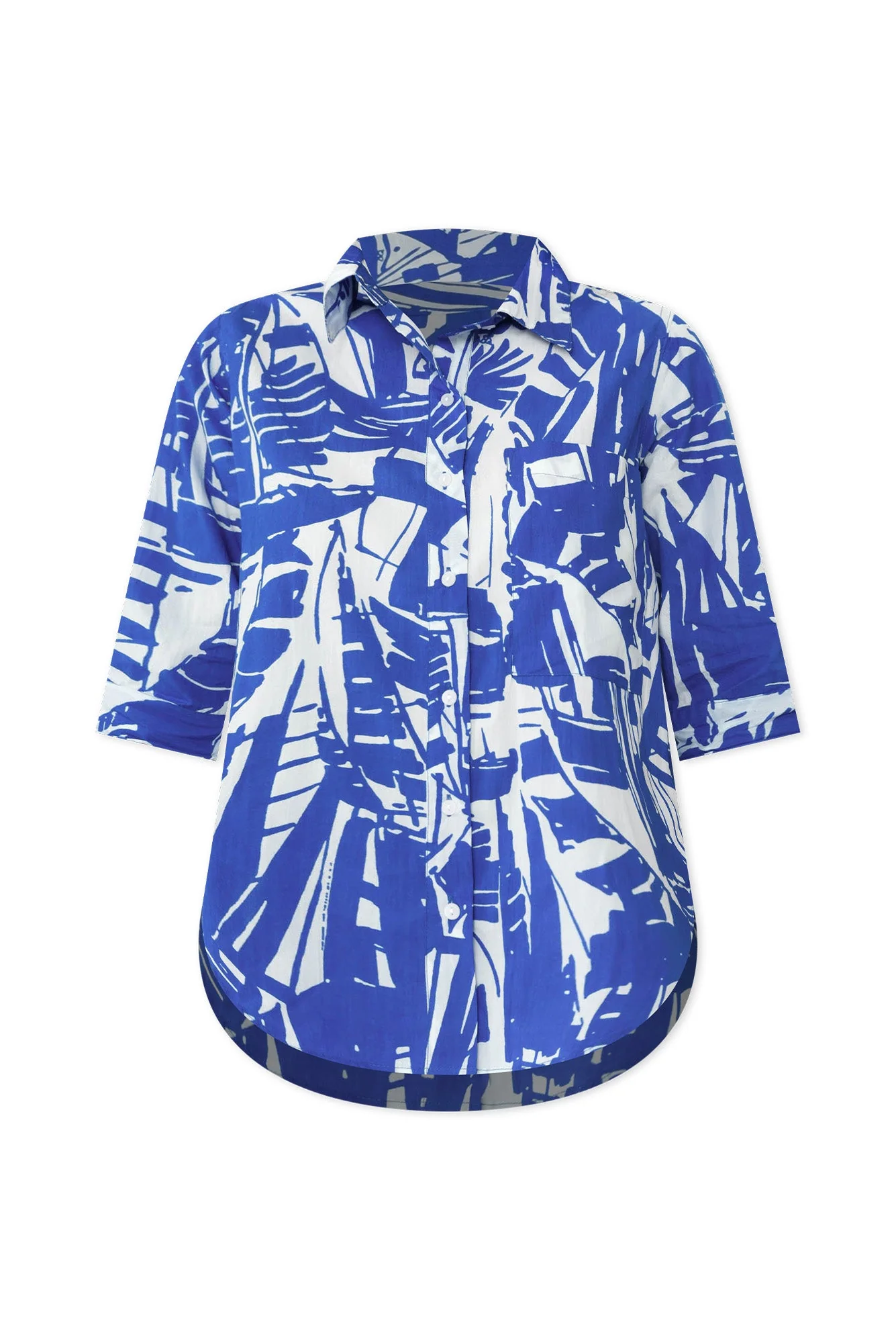 Gould Blue Geo Cotton Shirt