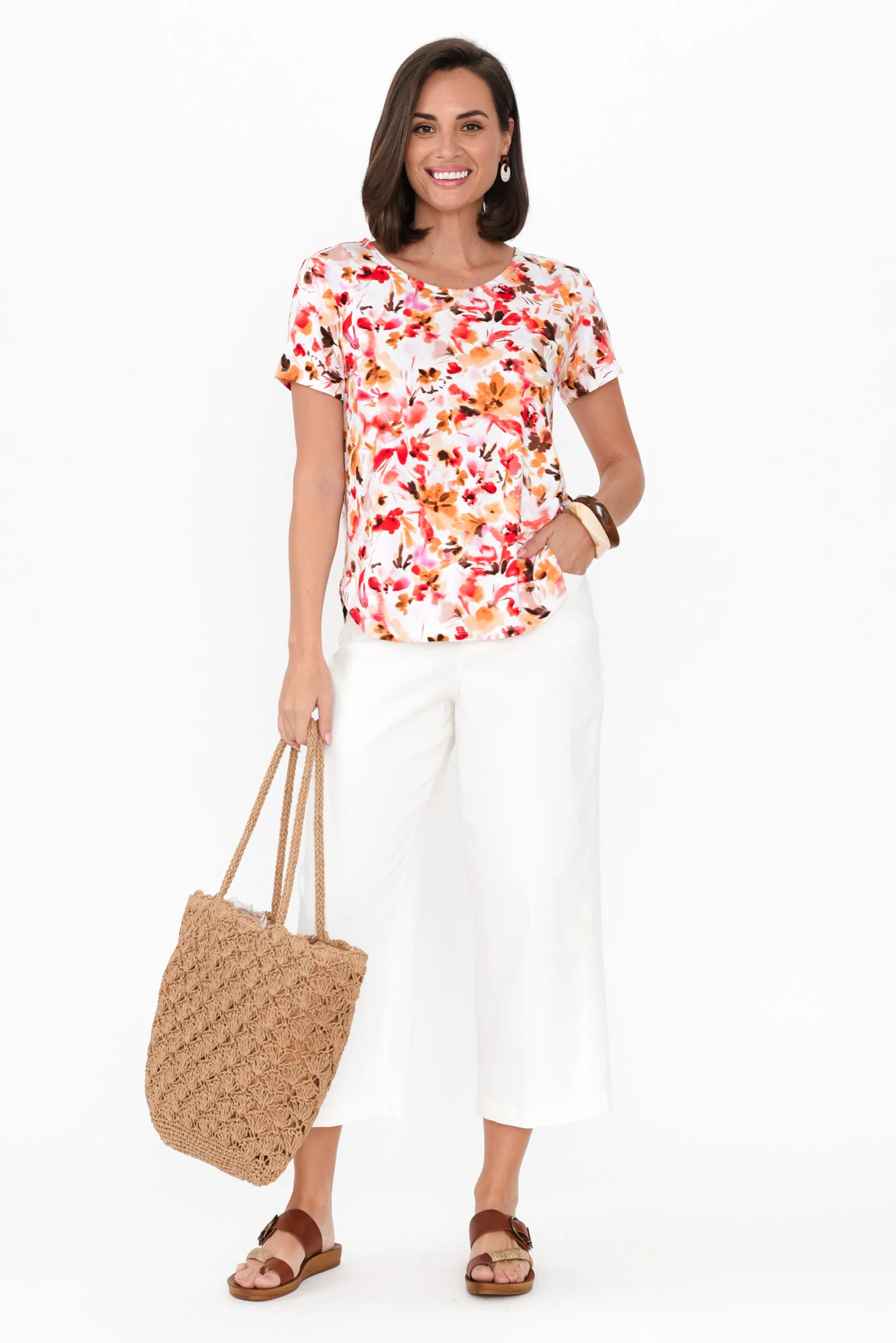 Janis Pink Floral Bamboo Tee